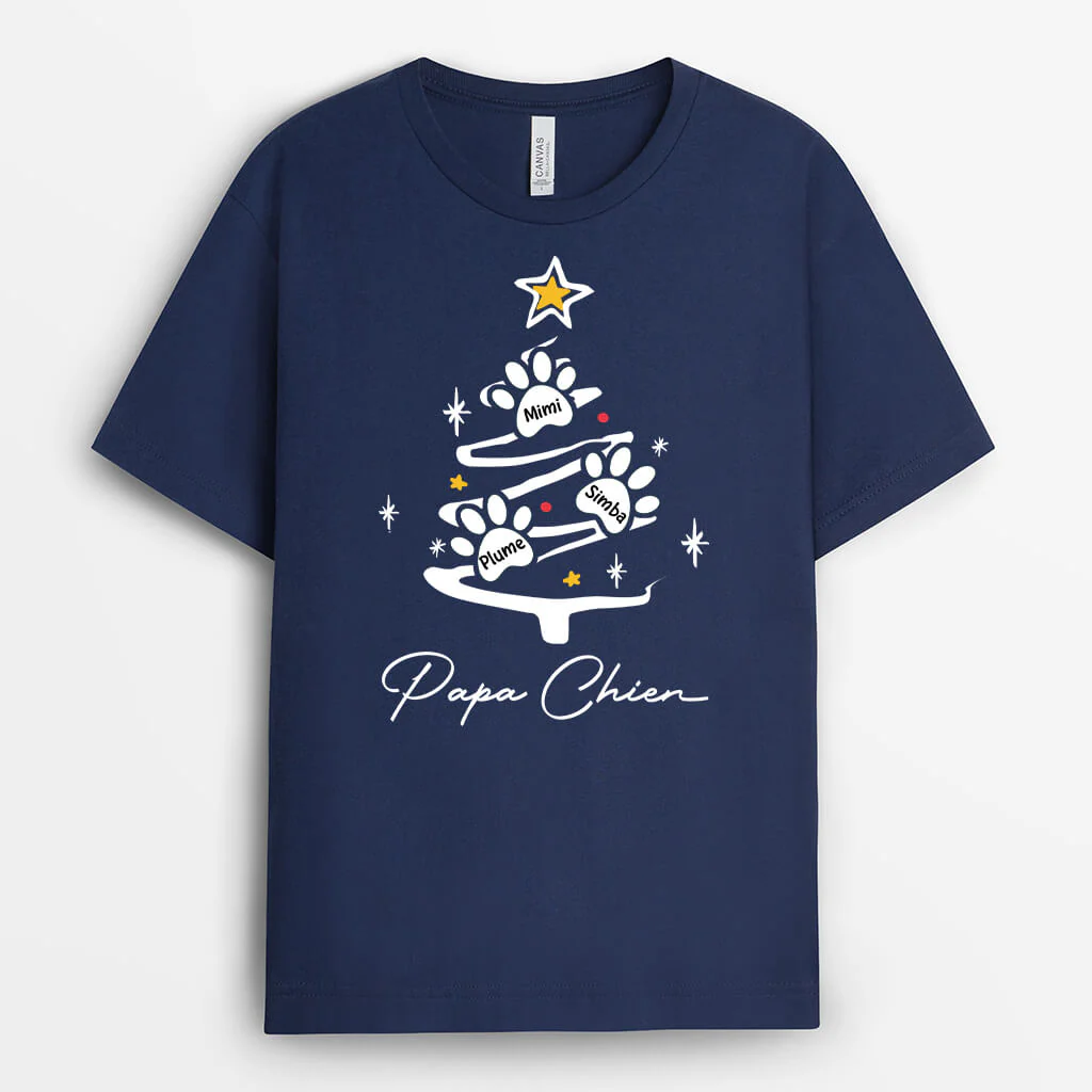 Cadeau De Noël Personnalisé – T-Shirt Maman Chien - Image 2