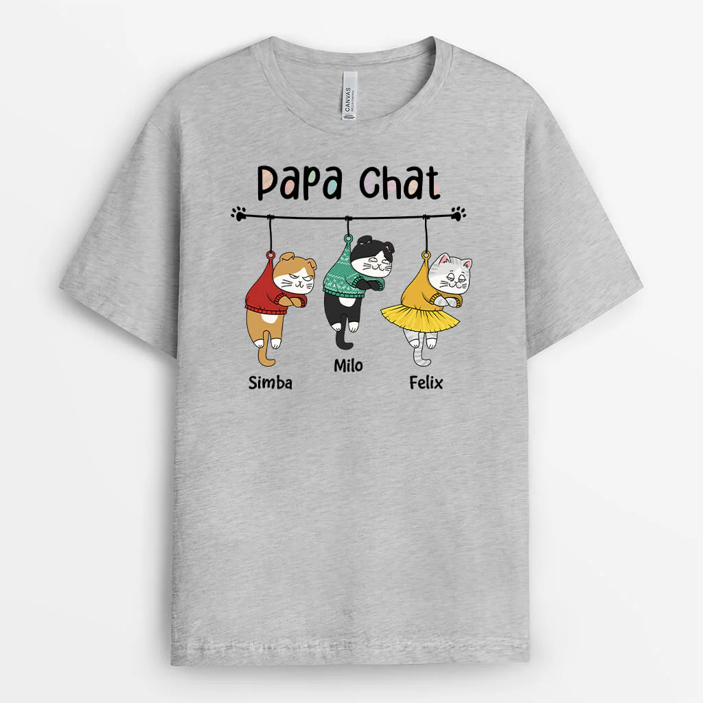 Tee Shirt Personnalisé - Maman Chat Accrochés Version Noel - Image 2