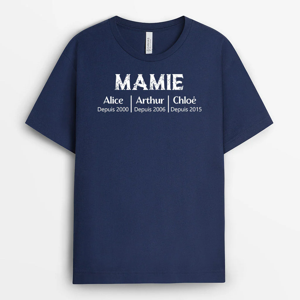 Tee Shirt Mamie Personnalisé - Mamie | Avec Mot Stylé Blanc