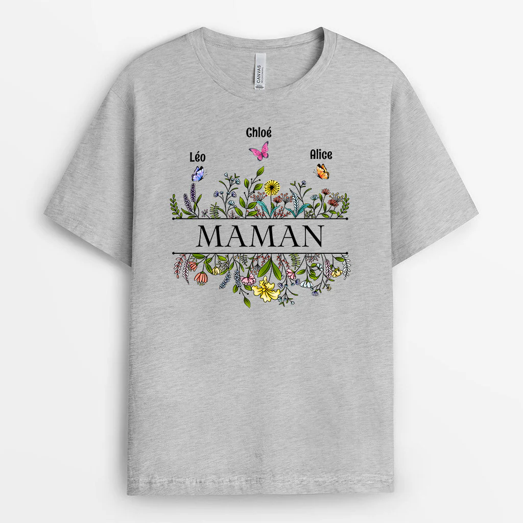 T Shirt Mamie Personnalisé - Mamie - Design Fleurs - Image 2