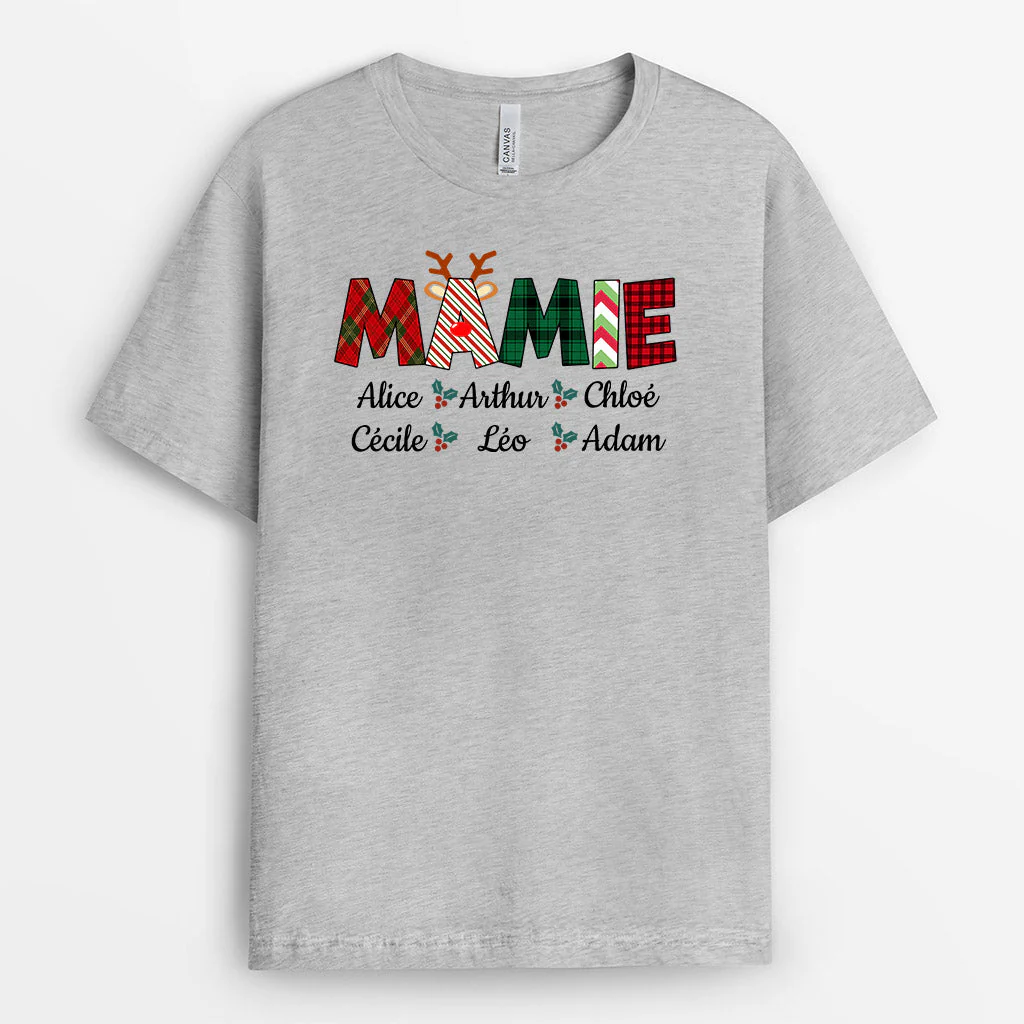 Tee Shirt Personnalisé Grand-Mère - Mamie | Mot Stylé Noël