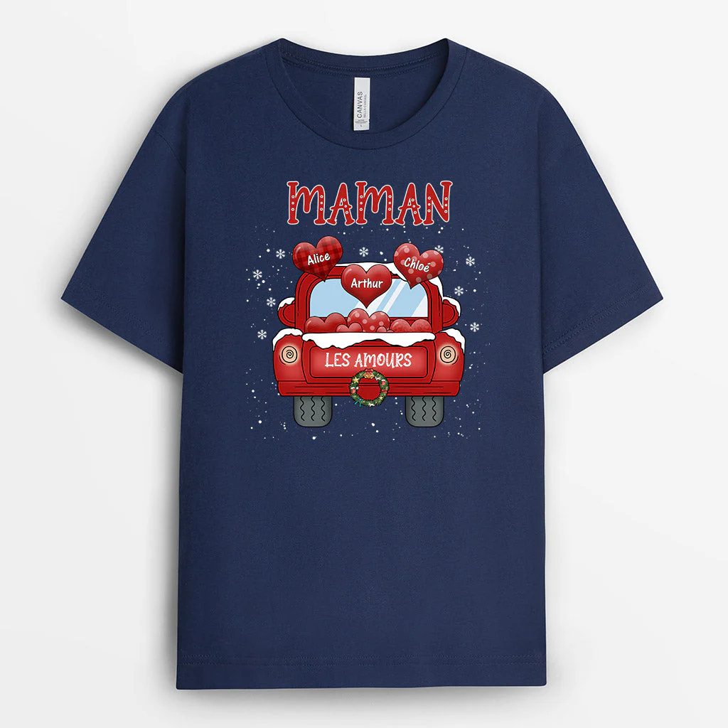 Idée Cadeau De Noël Personnalisé – T-Shirt Maman Mamie Noël - Image 2