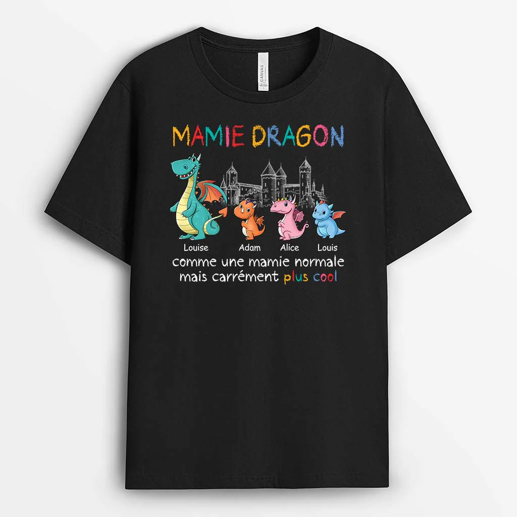 Maman/Mamie Dragon - T-shirt Personnalisé - Cadeau Pour Maman Et Mamie
