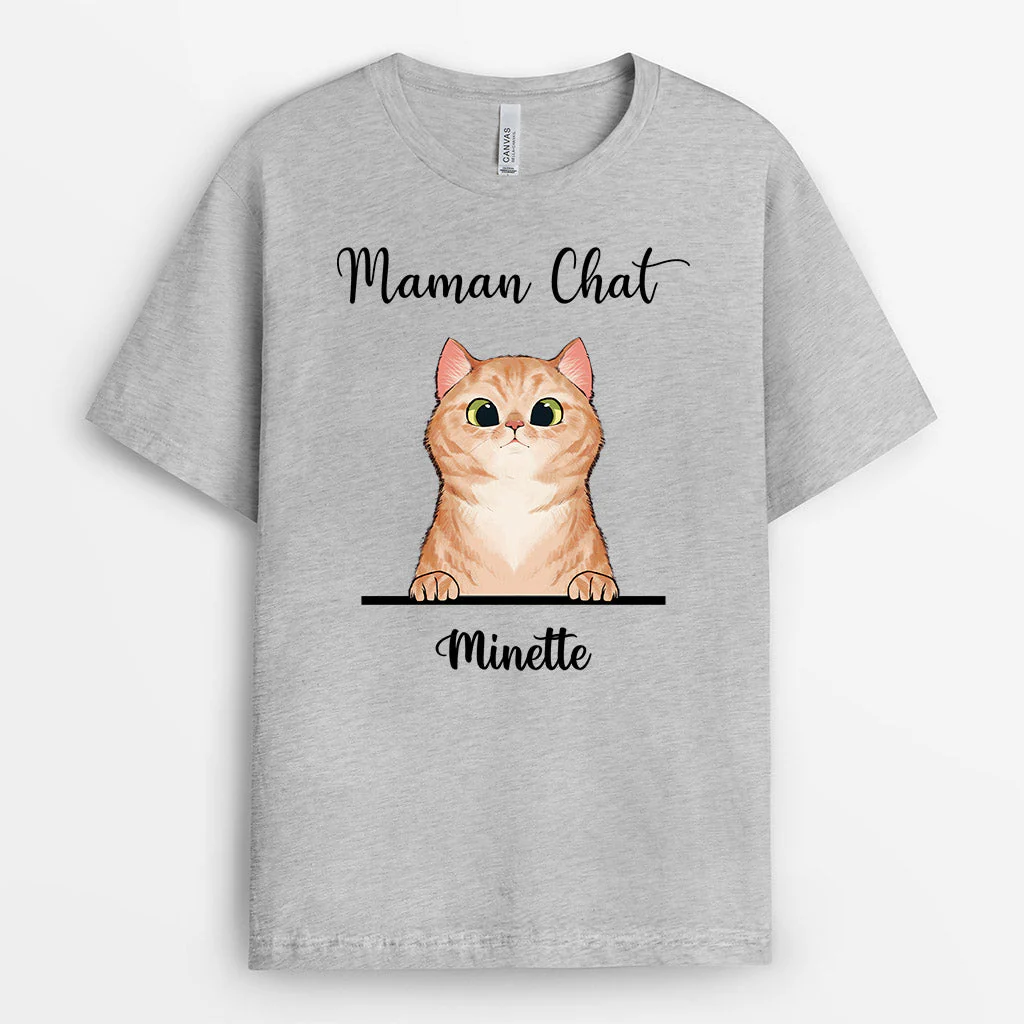 T-shirt Personnalisé Maman - Maman Chat & Papa Chat