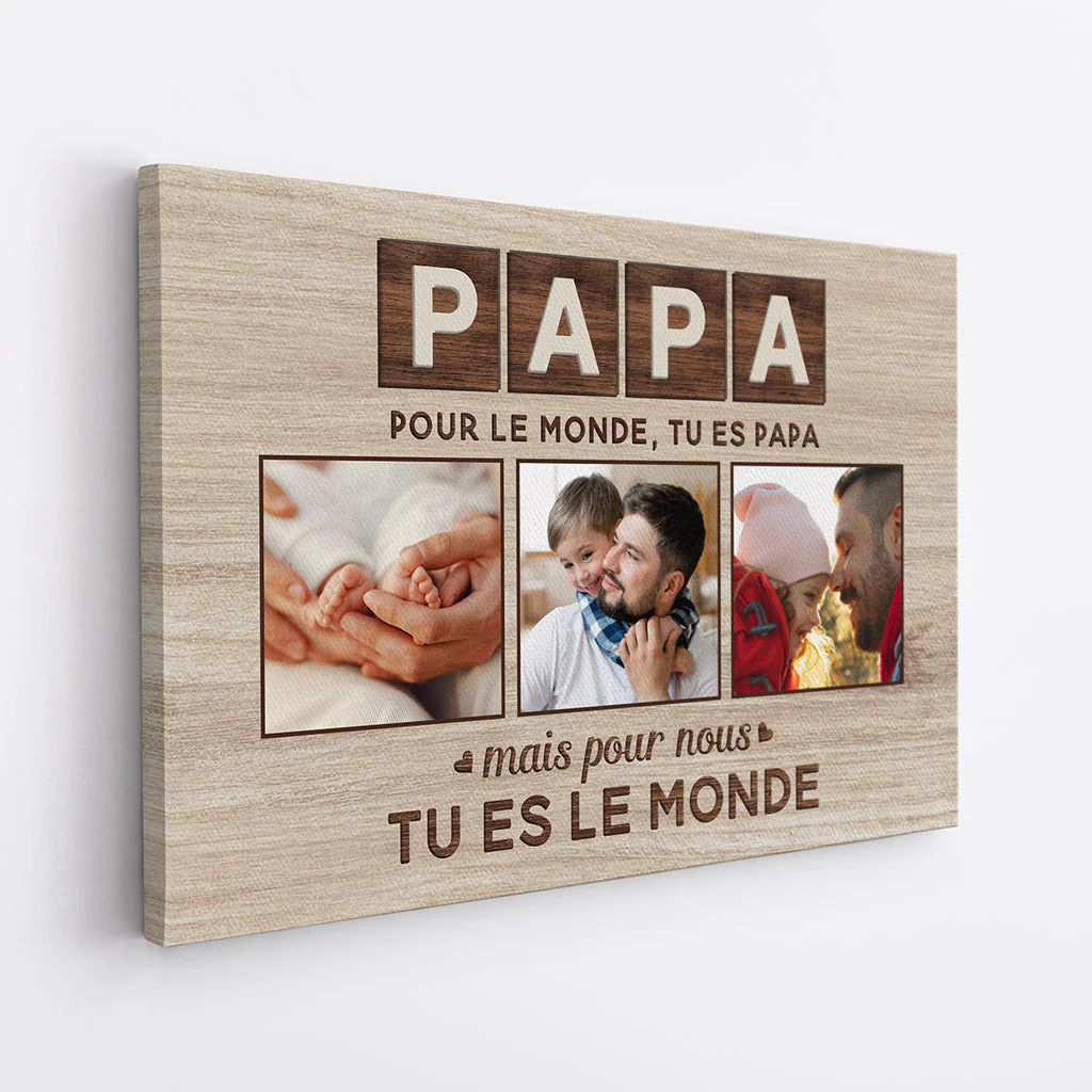 Toile Personnalisée - Maman/Papa Tu es Le Monde - Image 2