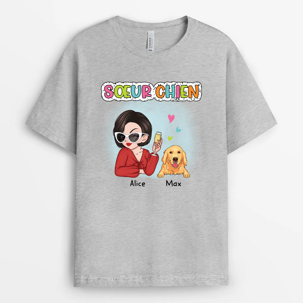 T-shirt Personnalisé Femme - Maman Chien Colorée - Image 2