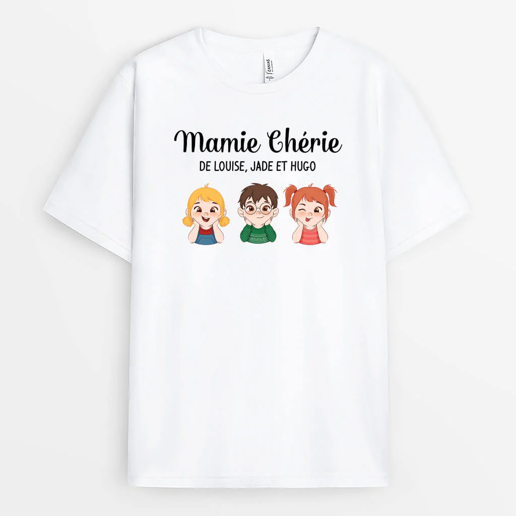 Mamie Chérie Des Petits-Enfants - Tee-shirt Personnalisé Mamie
