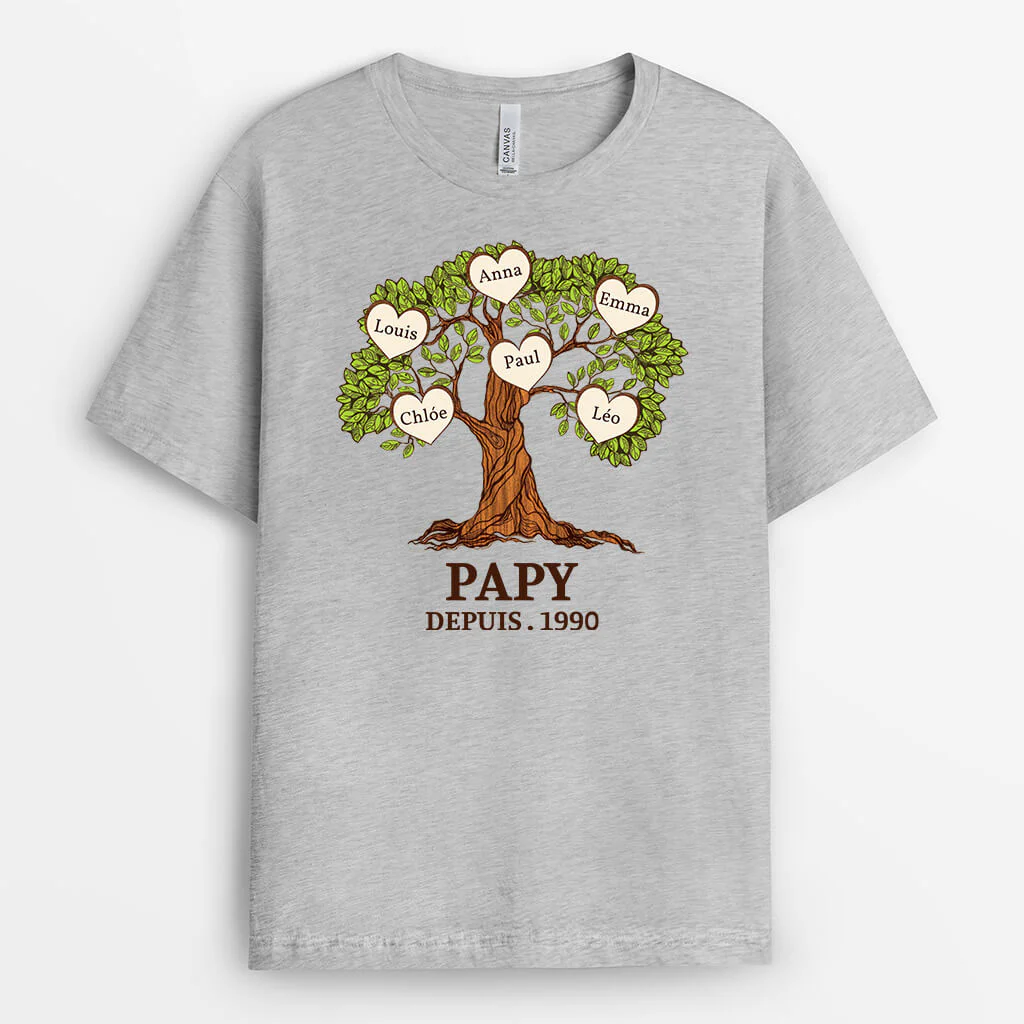 T-Shirt Arbre De Vie Personnalisé Mamie - Mamie Depuis Avec Prénoms - Image 2