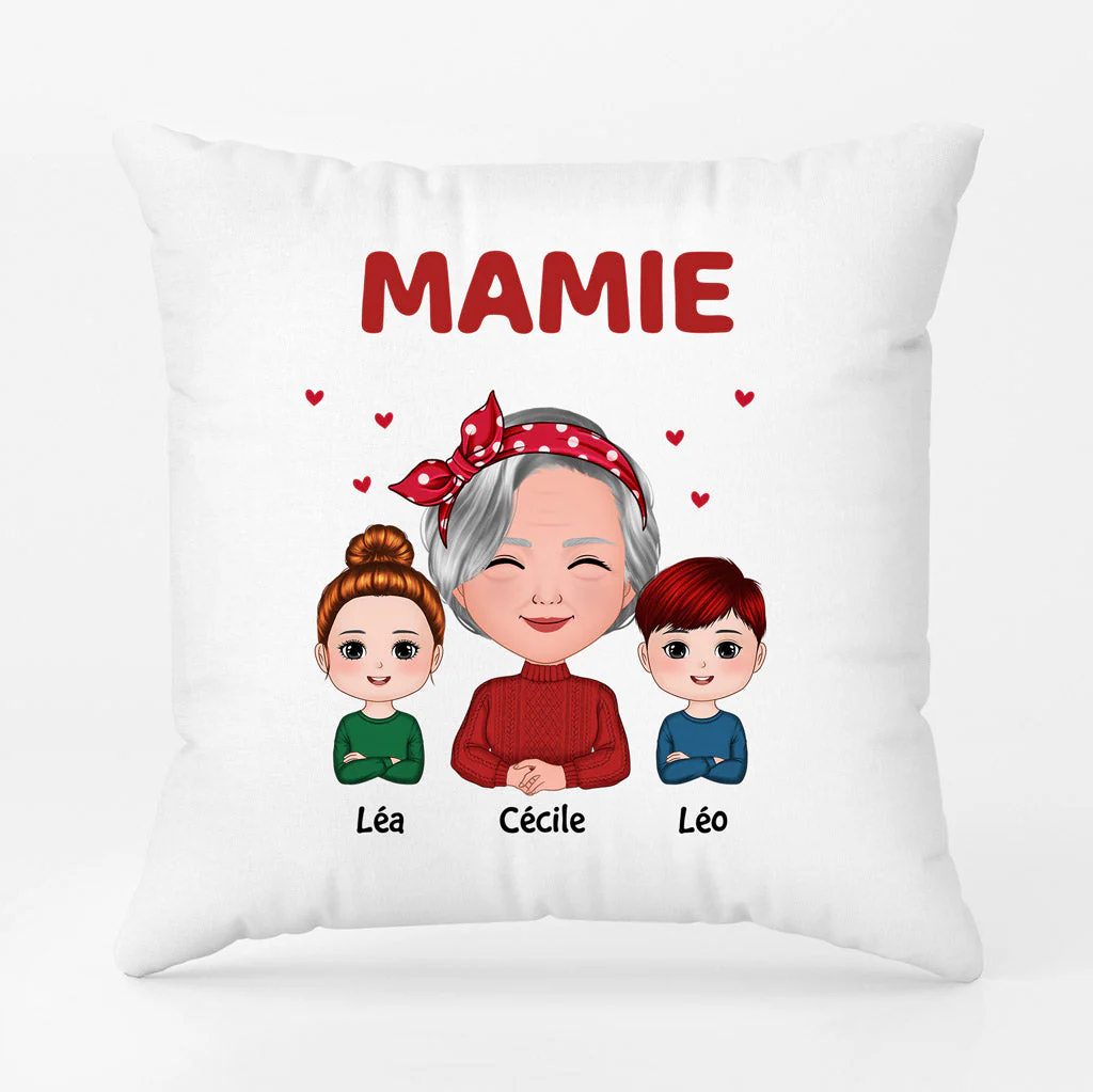 Coussin Mamie Personnalisé - Mamie Et Petits-Enfants - Image 2