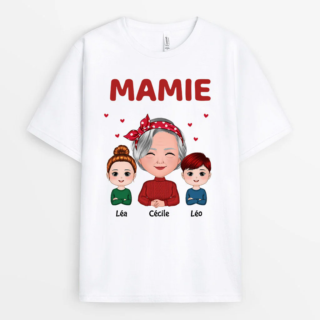 Tee Shirt Mamie Personnalisé - Mamie et Petits-Enfants - Image 2