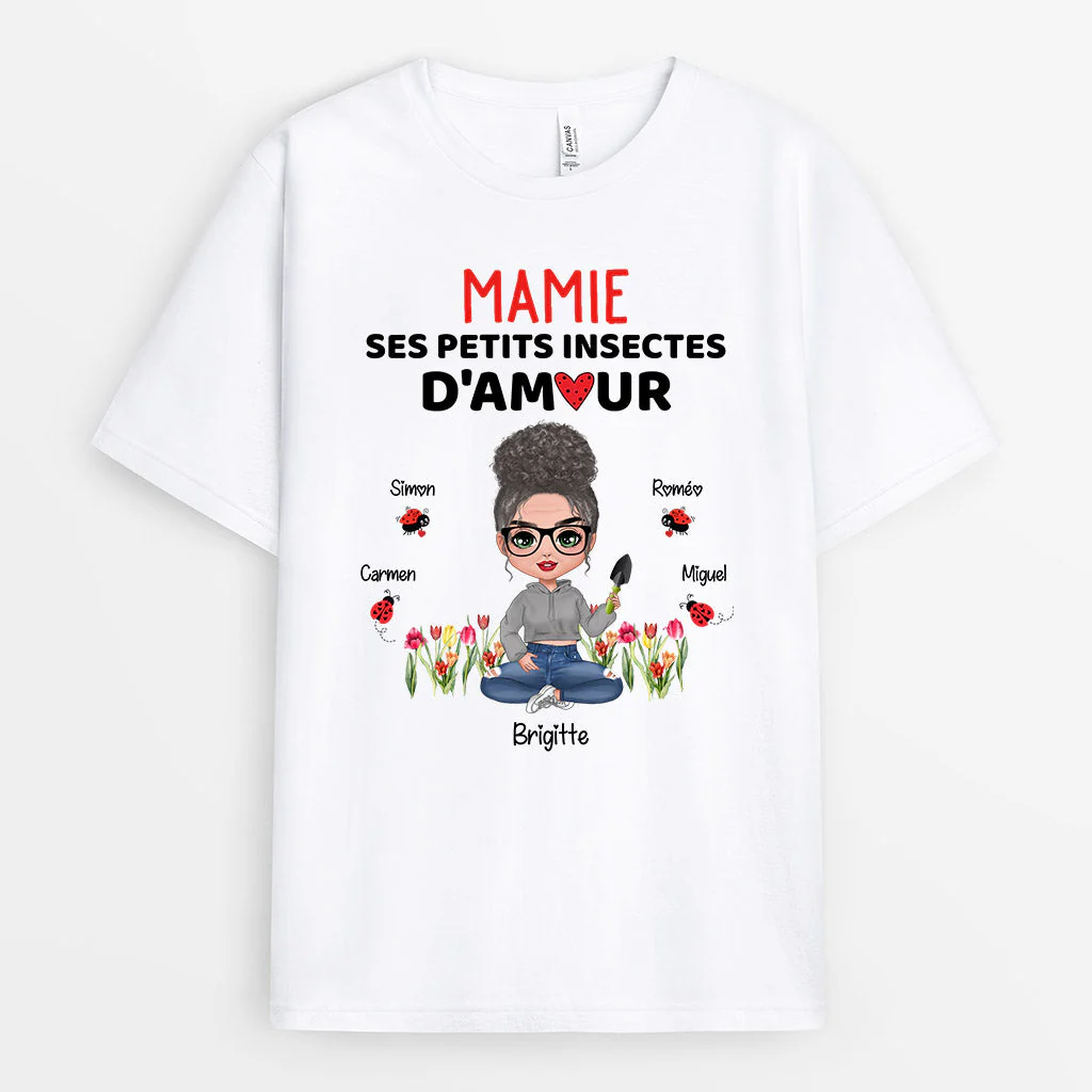 Tee Shirt Mamie Personnalisé - Mamie et Petits Insectes d’Amour