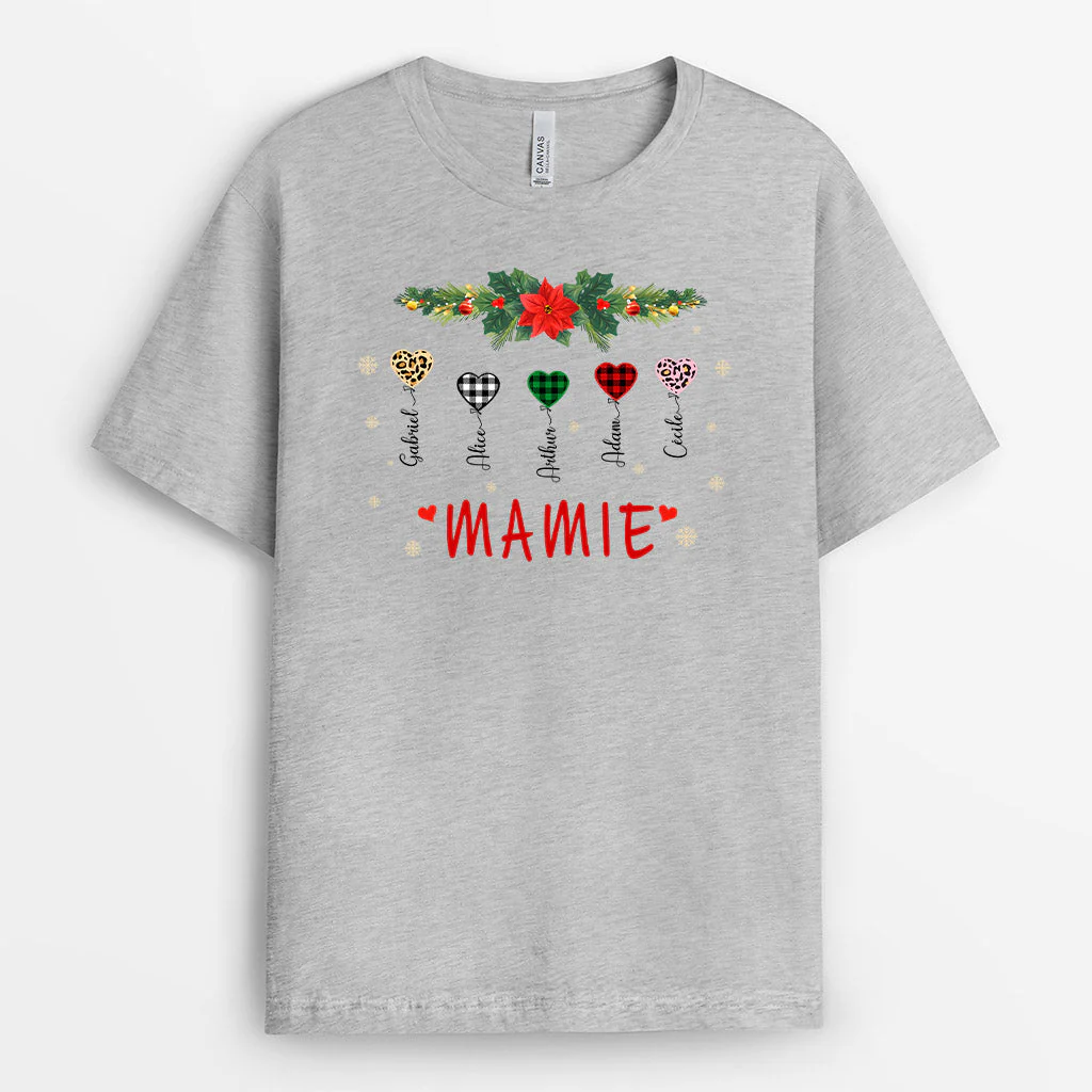Cadeau De Noel Personnalisé – T-Shirt Maman Mamie - Image 2