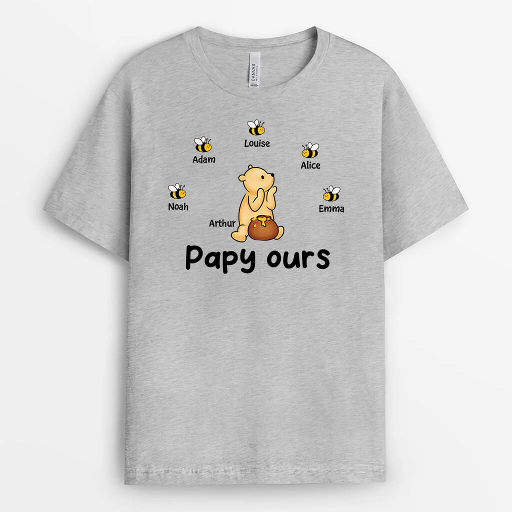 Tee Shirt Personnalisé Mamie Humor - Mamie Ourse Miel Et Les Abeilles - Image 2