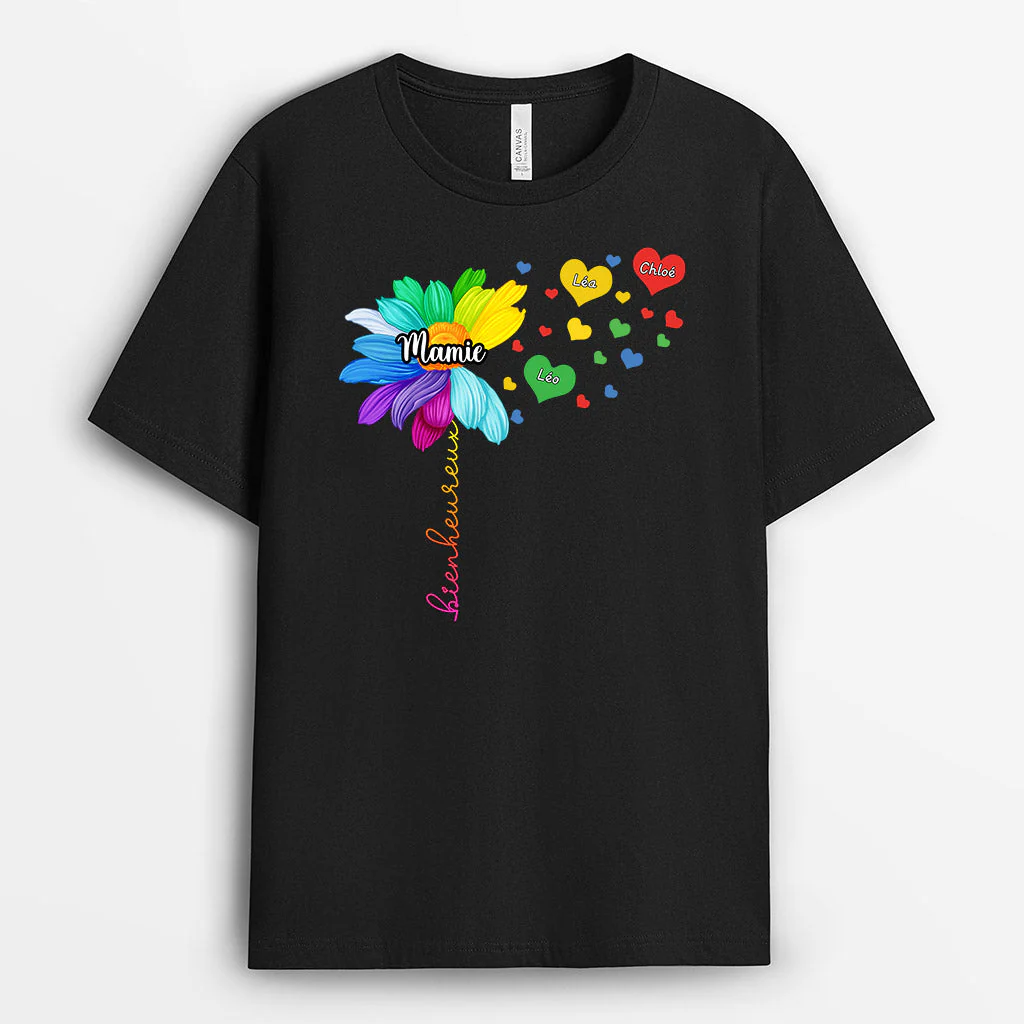 Tee Shirt Mamie Personnalisé - Mamie - Avec Pissenlit - Image 2