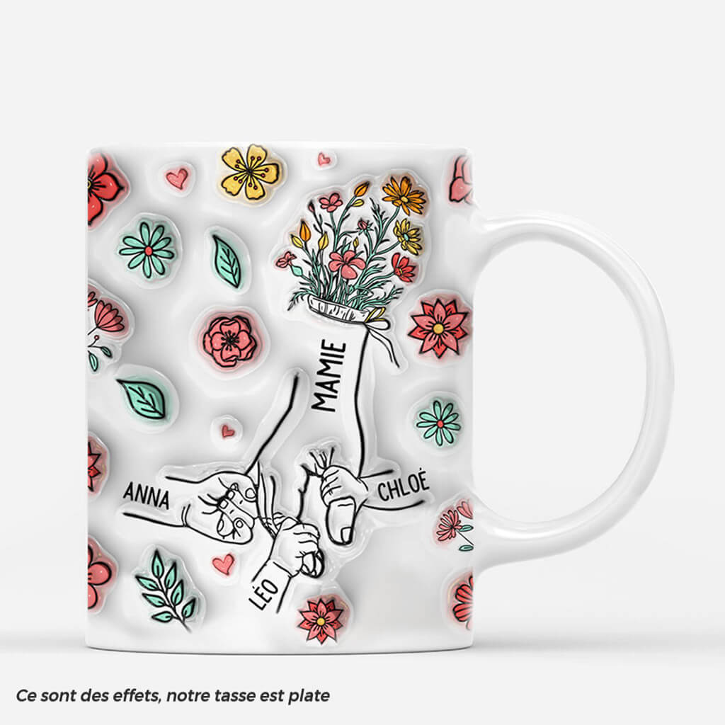 [Effet d'Impression 3D] Mug Personnalisé Grand-Mère avec Noms - Image 2