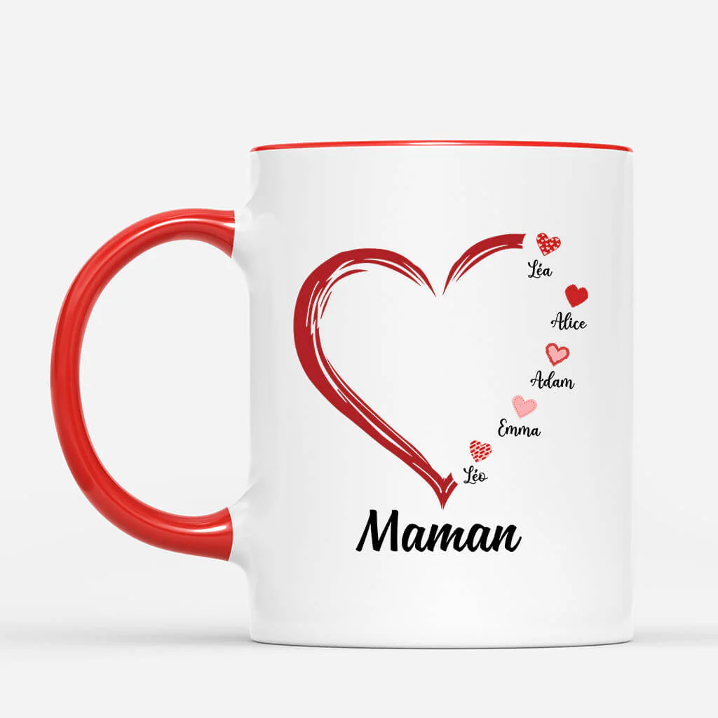 Mug Mamie Personnalisé avec Cœurs - Image 2