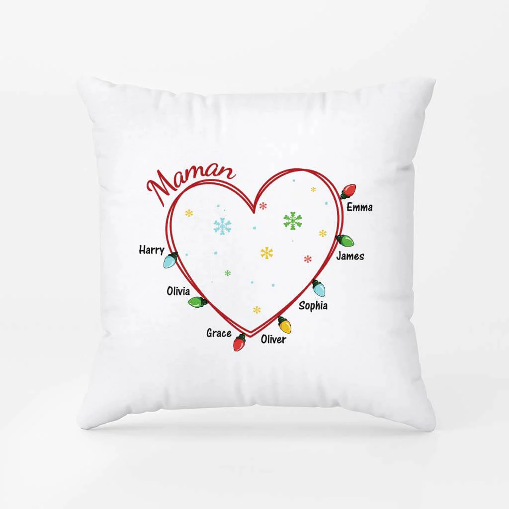 Coussin personnalisé Noël – Mamie Lumières de Noël - Image 2