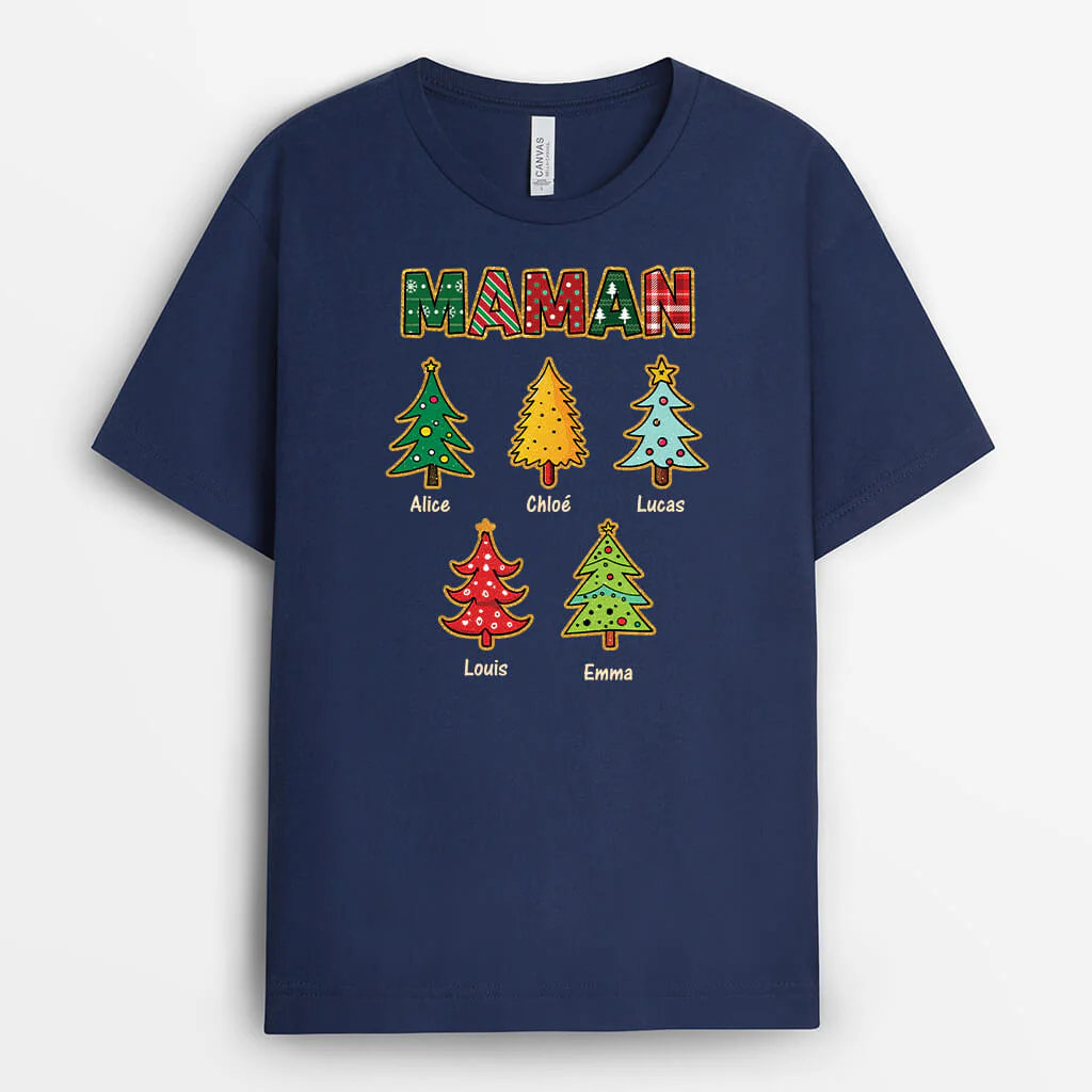 Cadeaux De Noël Personnalisés – T-Shirt Mamie Sapin De Noël Paillettes - Image 2