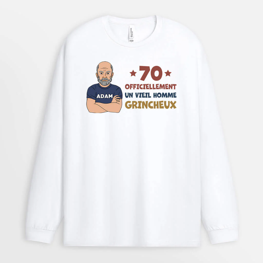 Manches Longues 70 Officiellement Un Vieil Homme Grincheux Personnalisé