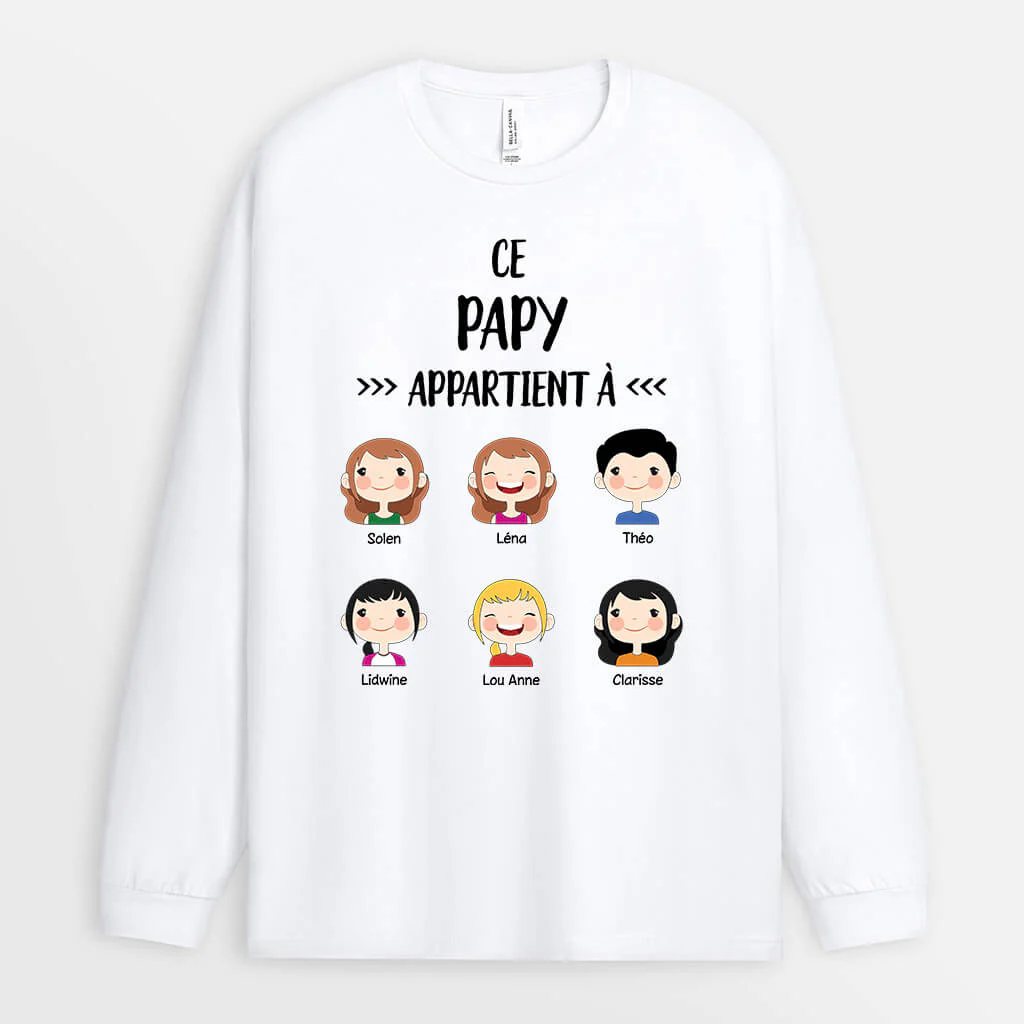 Manches Longues Ce Papi Appartient À Visage D'enfants Personnalisé