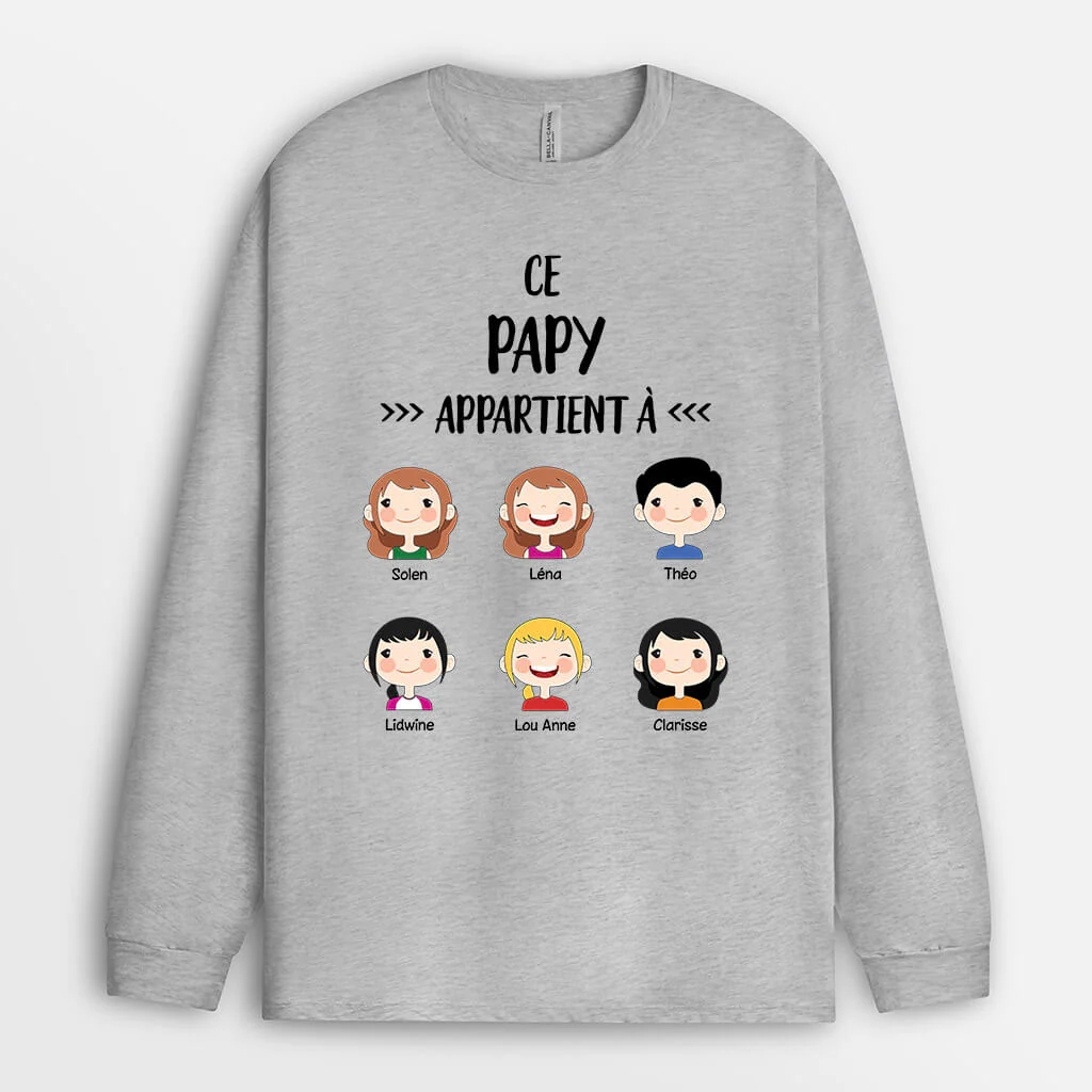Manches Longues Ce Papi Appartient À Visage D'enfants Personnalisé - Image 2