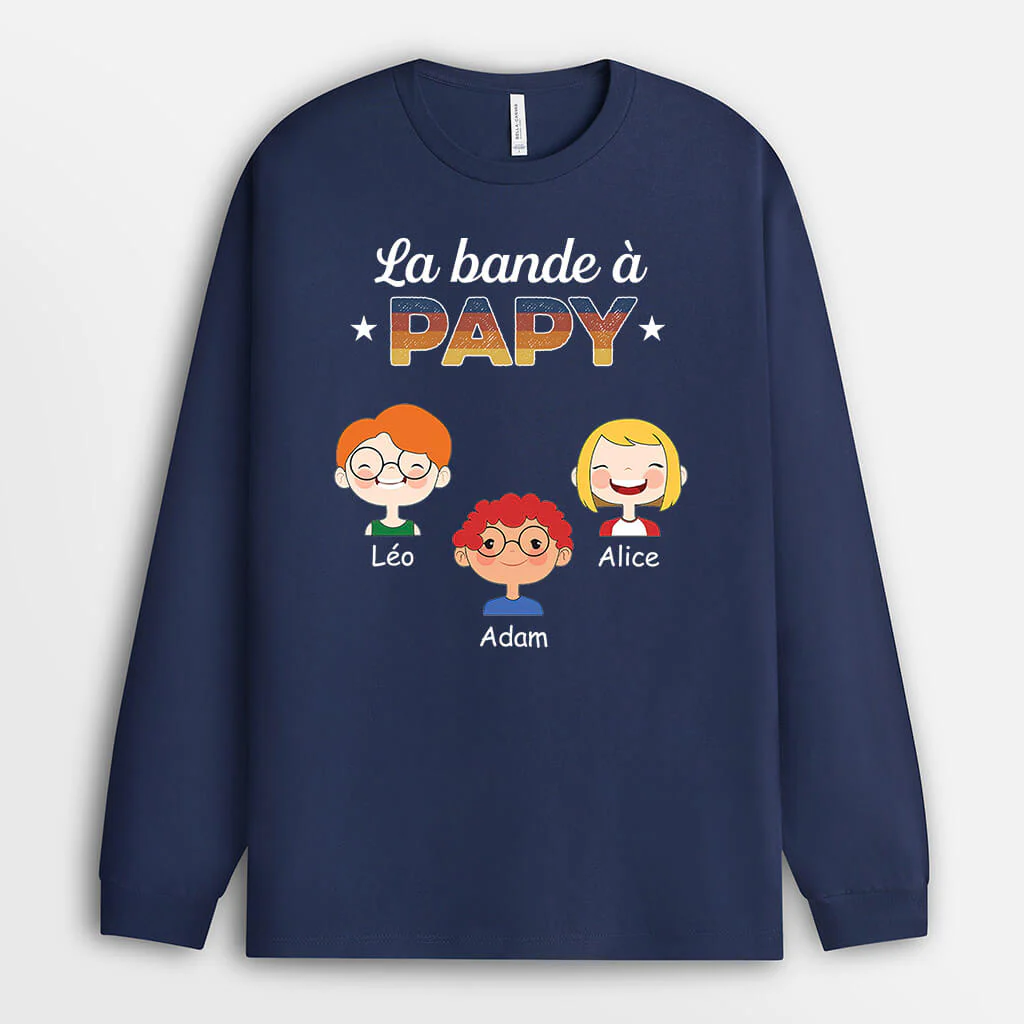 Manches Longues La Bande à Papa Papi Sombre Personnalisé - Image 2
