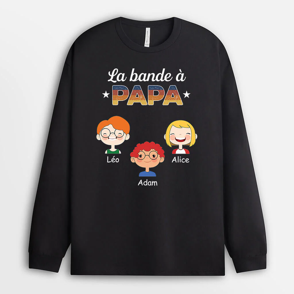 Manches Longues La Bande à Papa Papi Sombre Personnalisé - Image 3