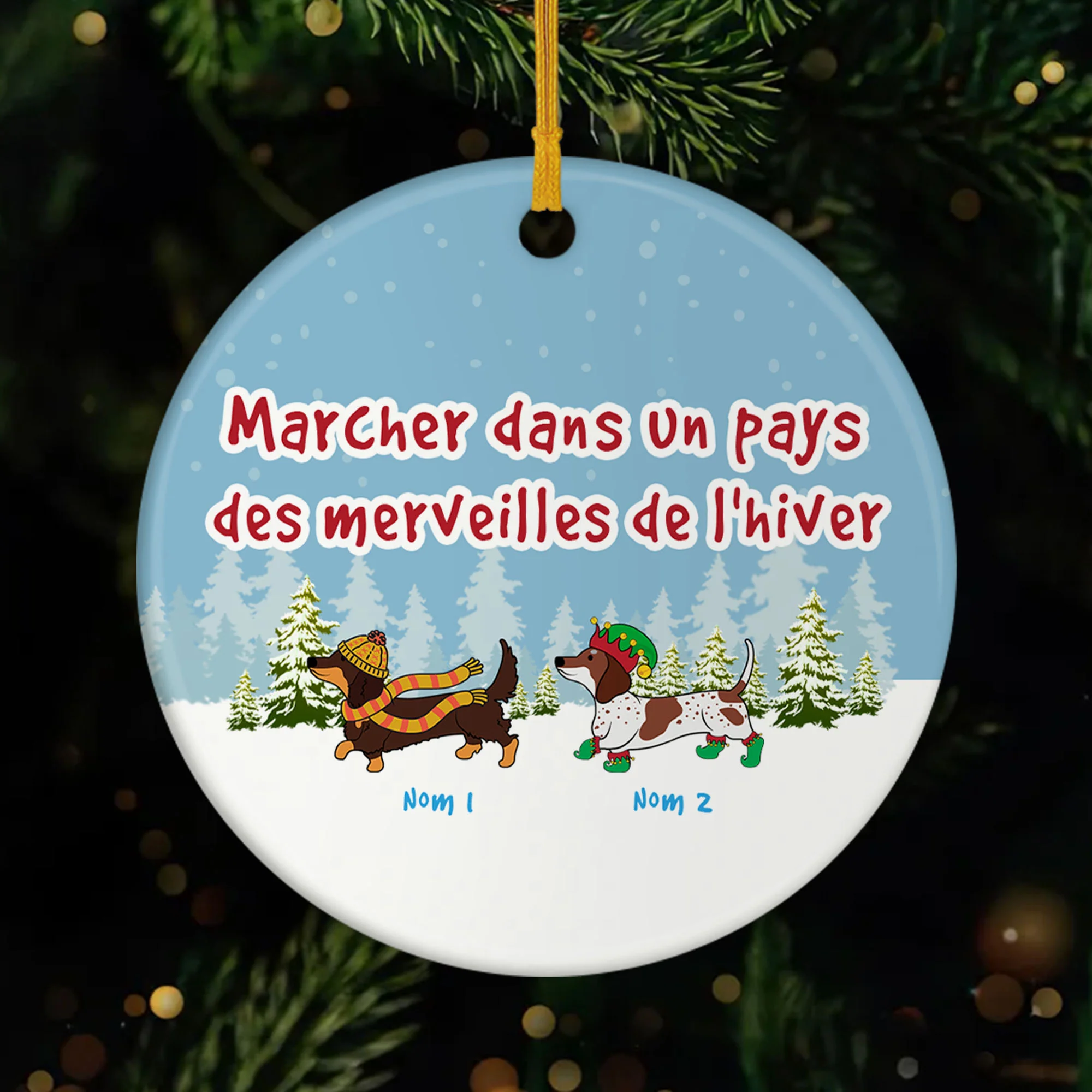 Ornement Marcher Dans Un Pays Personnalisé