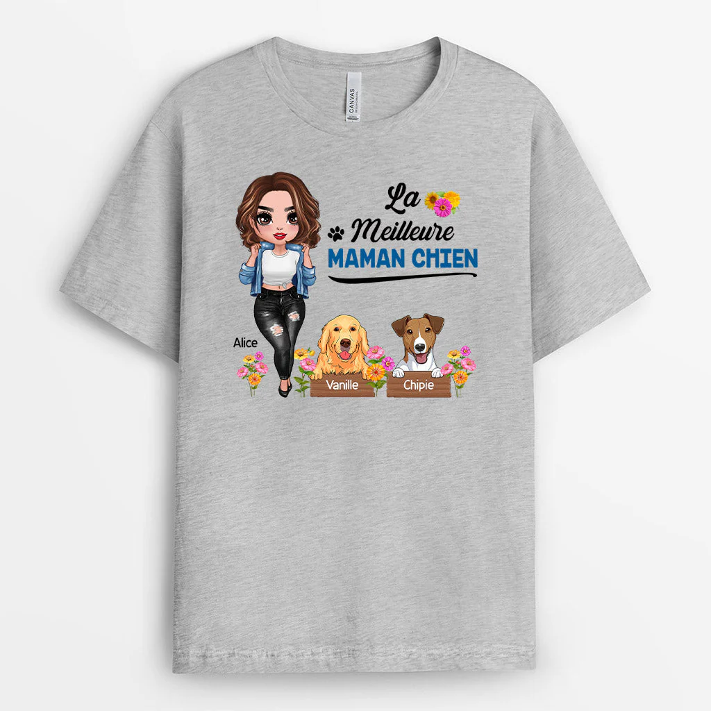 Tee Shirt Personnalisé Maman - La Meilleure Maman Chien