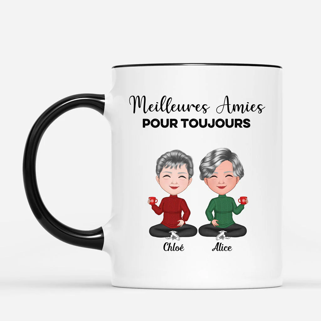Mug Noël Meilleures Amies Pour Toujours Champagne Personnalisé - Image 2