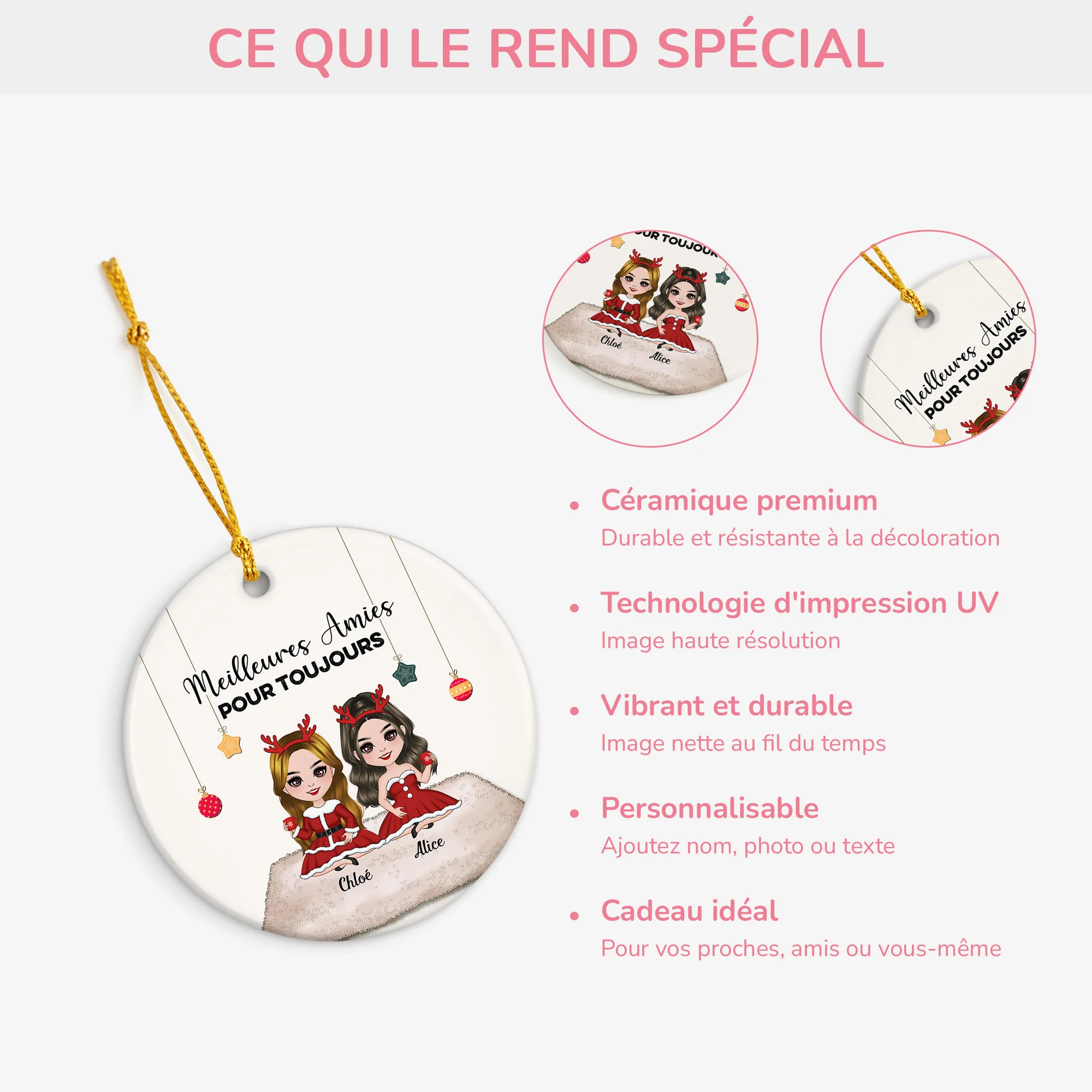 Ornement Meilleures Amies Pour Toujours Personnalisé - Image 4