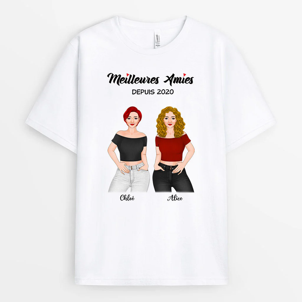 Tee Shirt Femme Personnalisé - Meilleures Amies Depuis