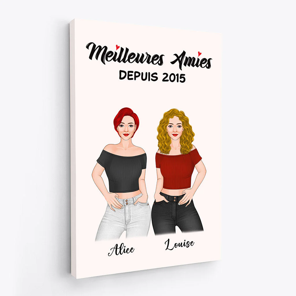 Toile Personnalisée - Meilleures Amies Cadeau - Image 2