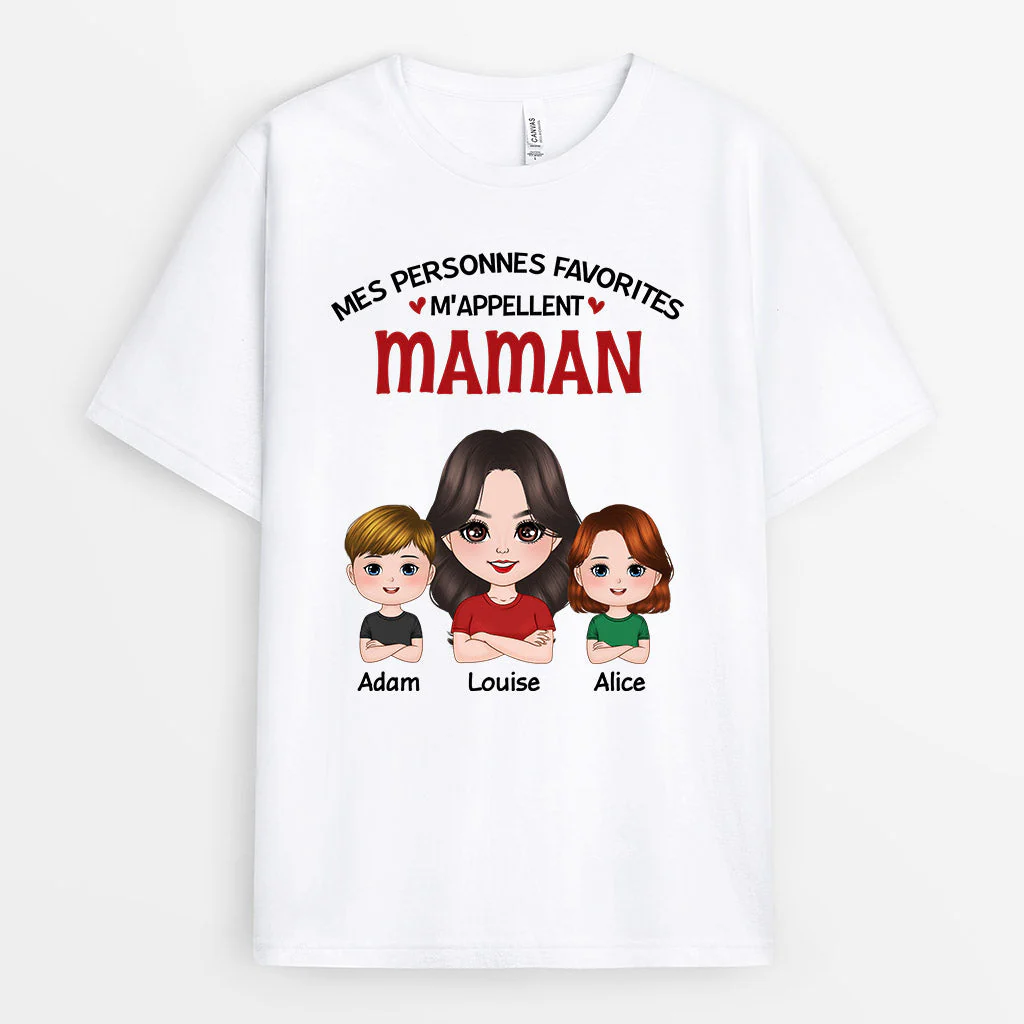 Tee Shirt Personnalisé Mamie - Mes Personnes Favorites M'appelle - Image 2