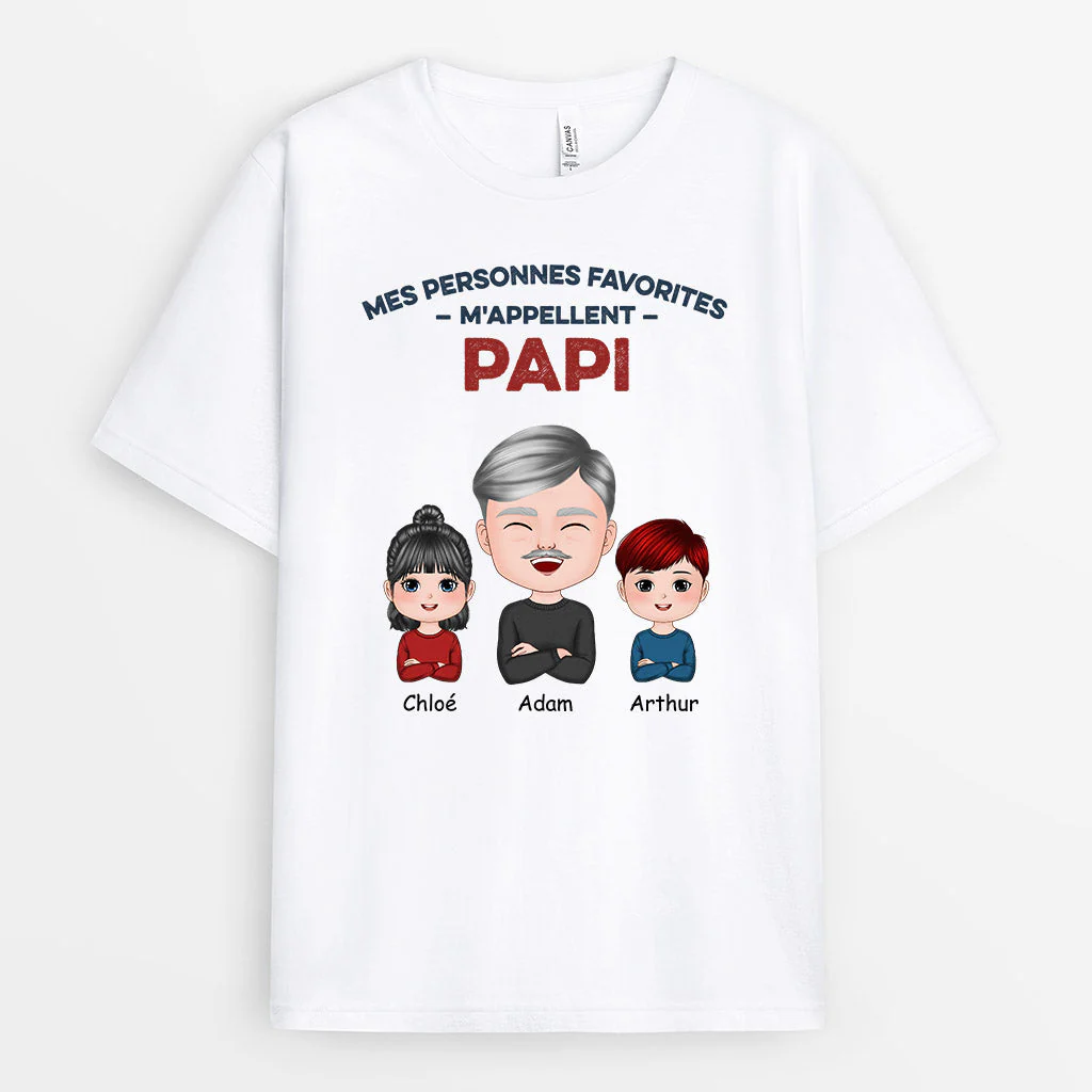 Tee Shirt Personnalisé Papy - Les Personne Favorites De Papi
