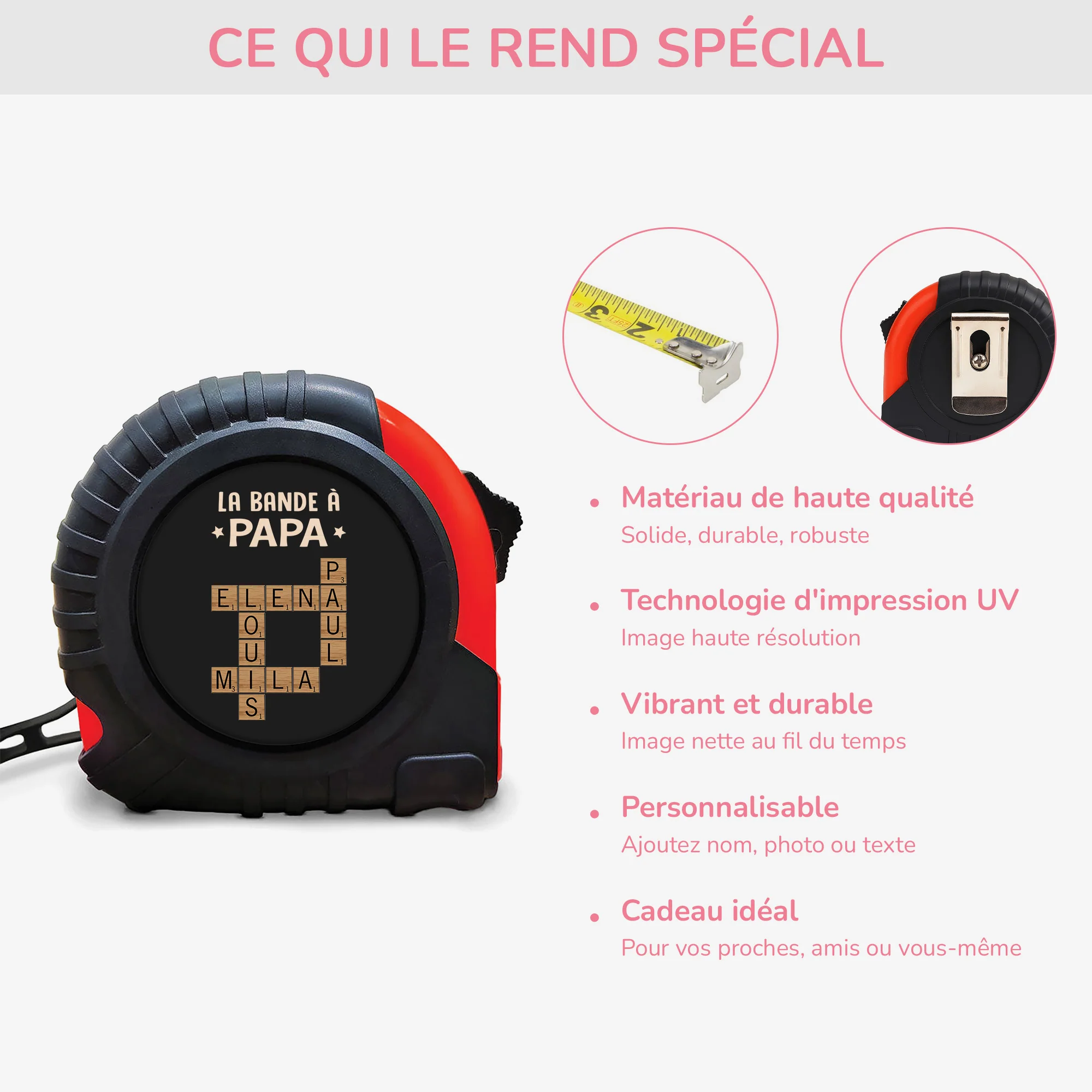 Mètre Ruban Personnalisable - La Bande De Papy - Mots Croisés - Image 4