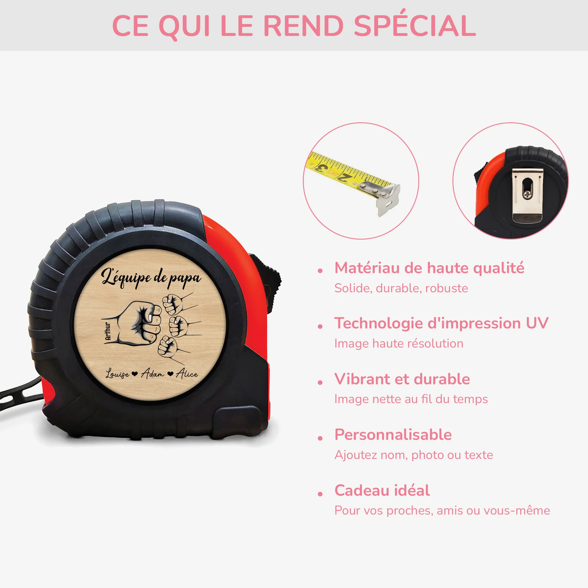 Mètre Ruban Personnalisable - L'Équipe De Papa - Image 4