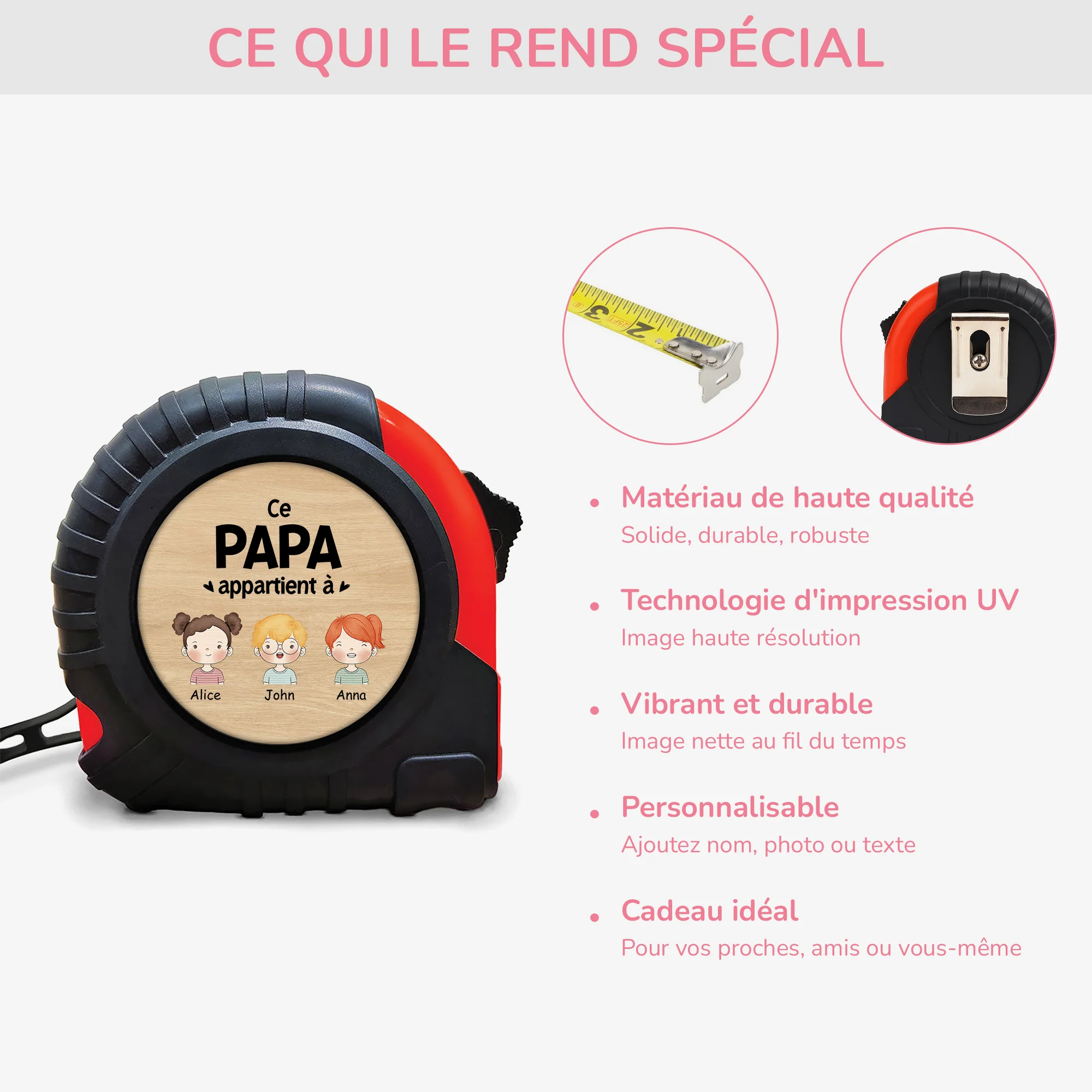 Mètre Ruban Personnalisé - Ce Papa Appartient À - Image 4