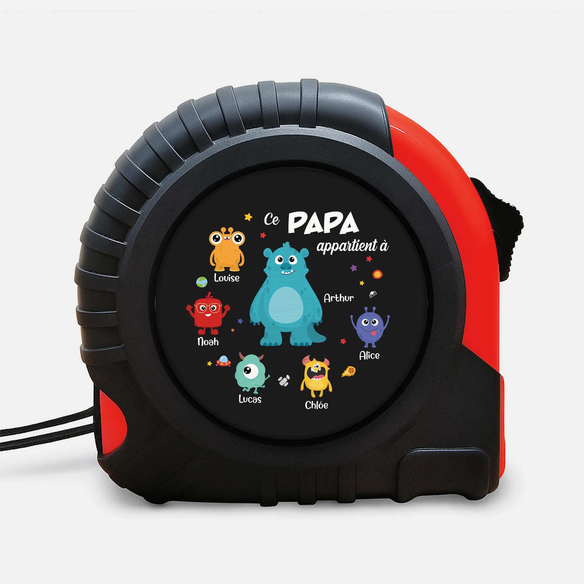 Mètre Ruban Personnalisable - Ce Papa Appartient À - Version Monstres