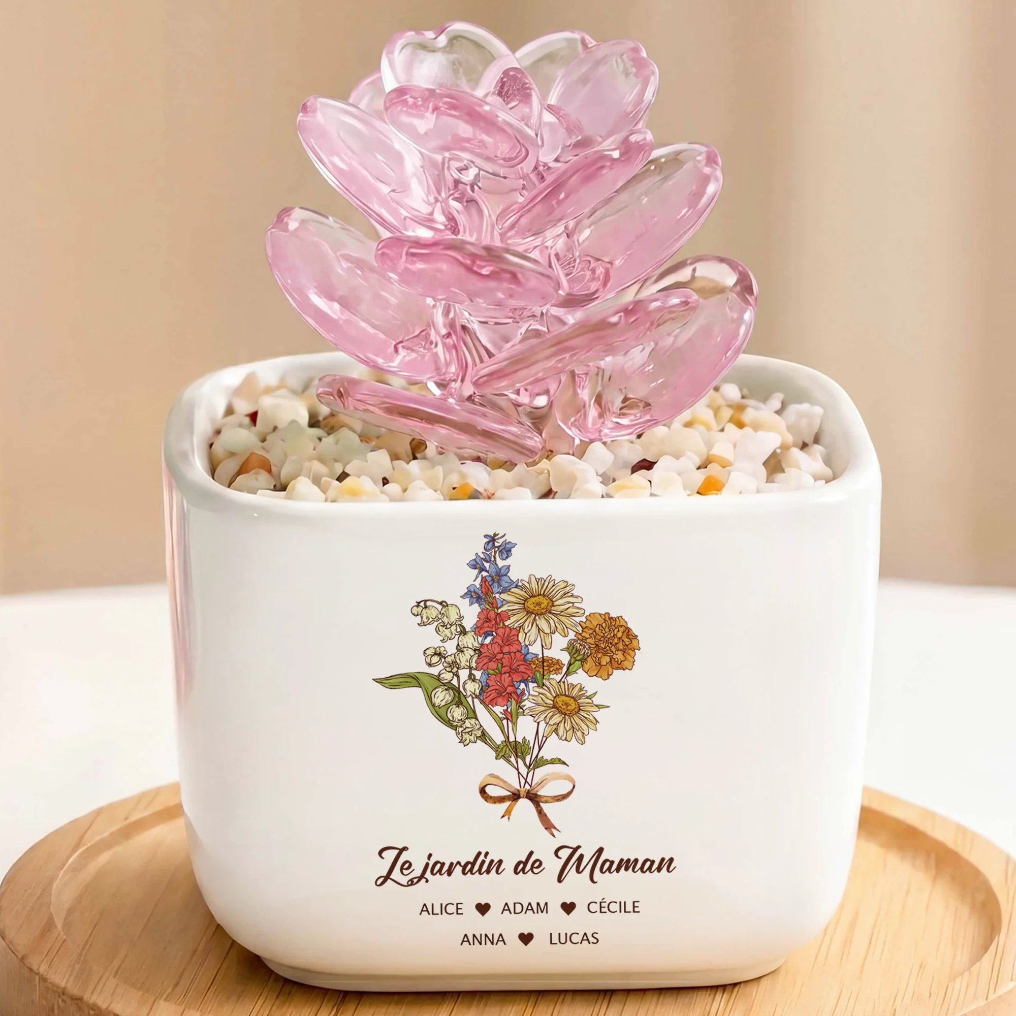 Mini Cactus Artificiel Verre Avec Pot - Le Jardin De Maman Mamie