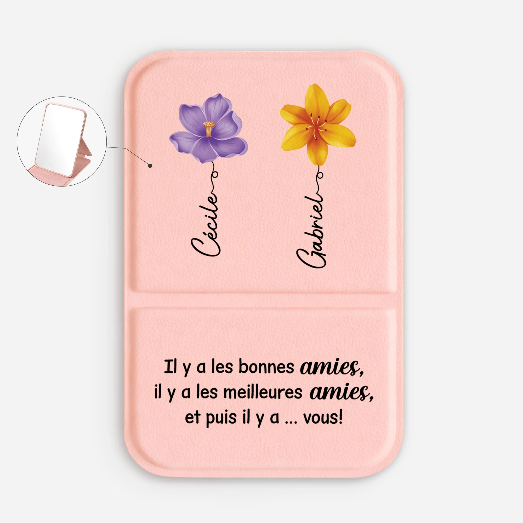 Miroir De Poche Personnalisable | Il Y A Une Meilleure Amie
