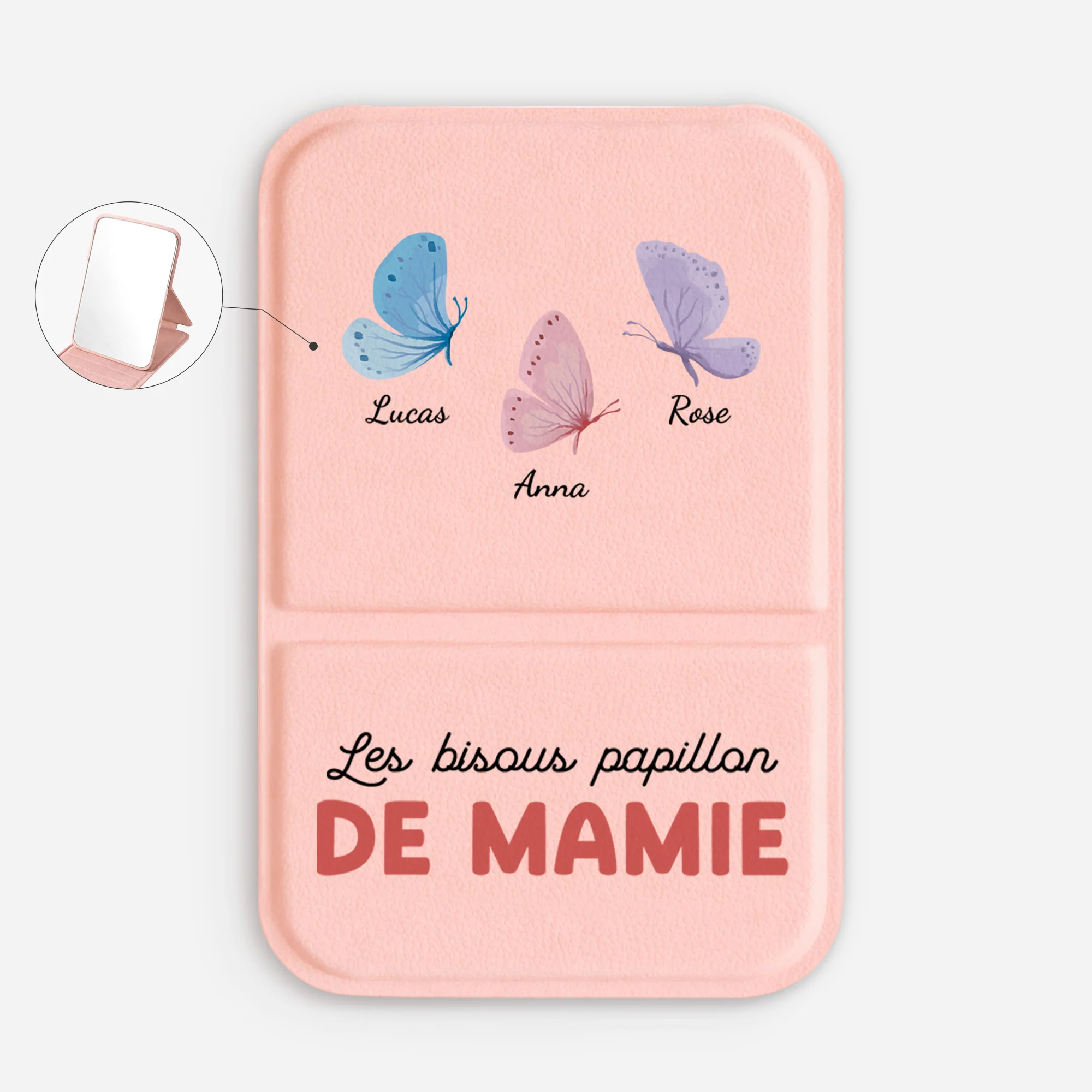 Miroir Personnalisé Prénom | Bisous Papillon De Mamie
