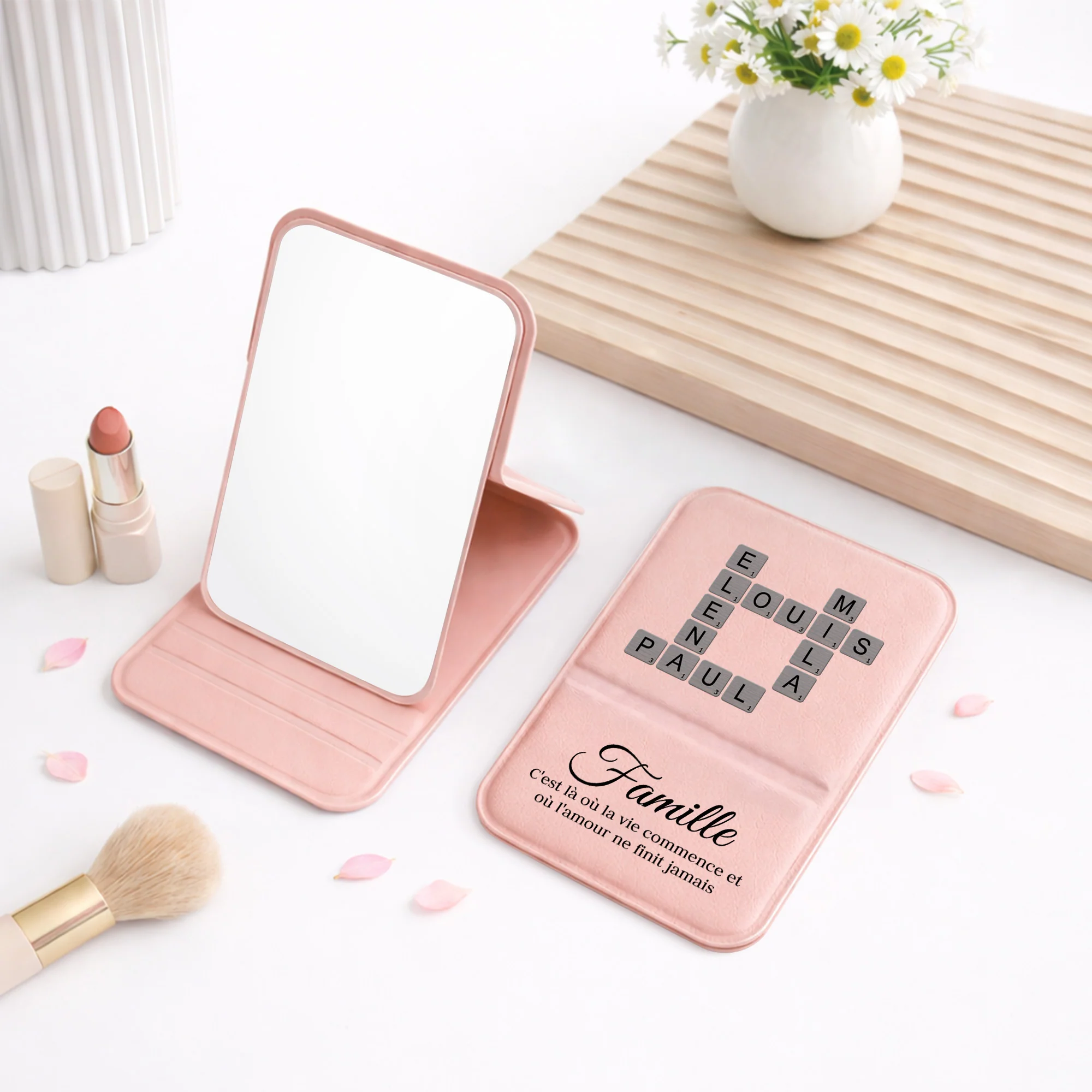 Miroir De Poche Personnalisés | La Famille Avec Mots Croisés - Image 2