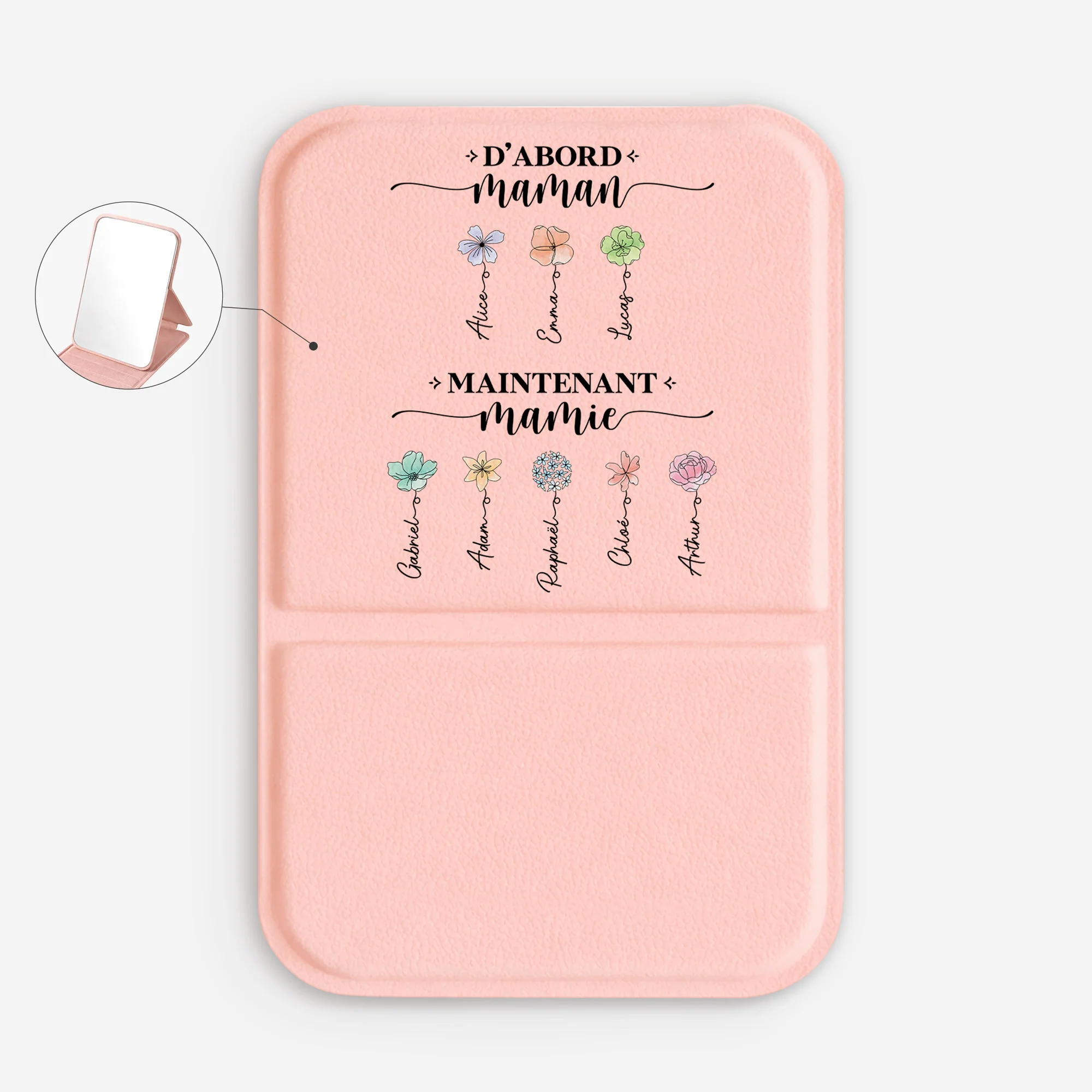 Miroir De Poche Personnalisable | D’abord Maman Ensuite Mamie