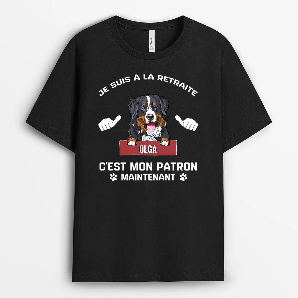 T Shirt Personnalisé Chien | Mon Chien C’est Mon Patron - Image 2