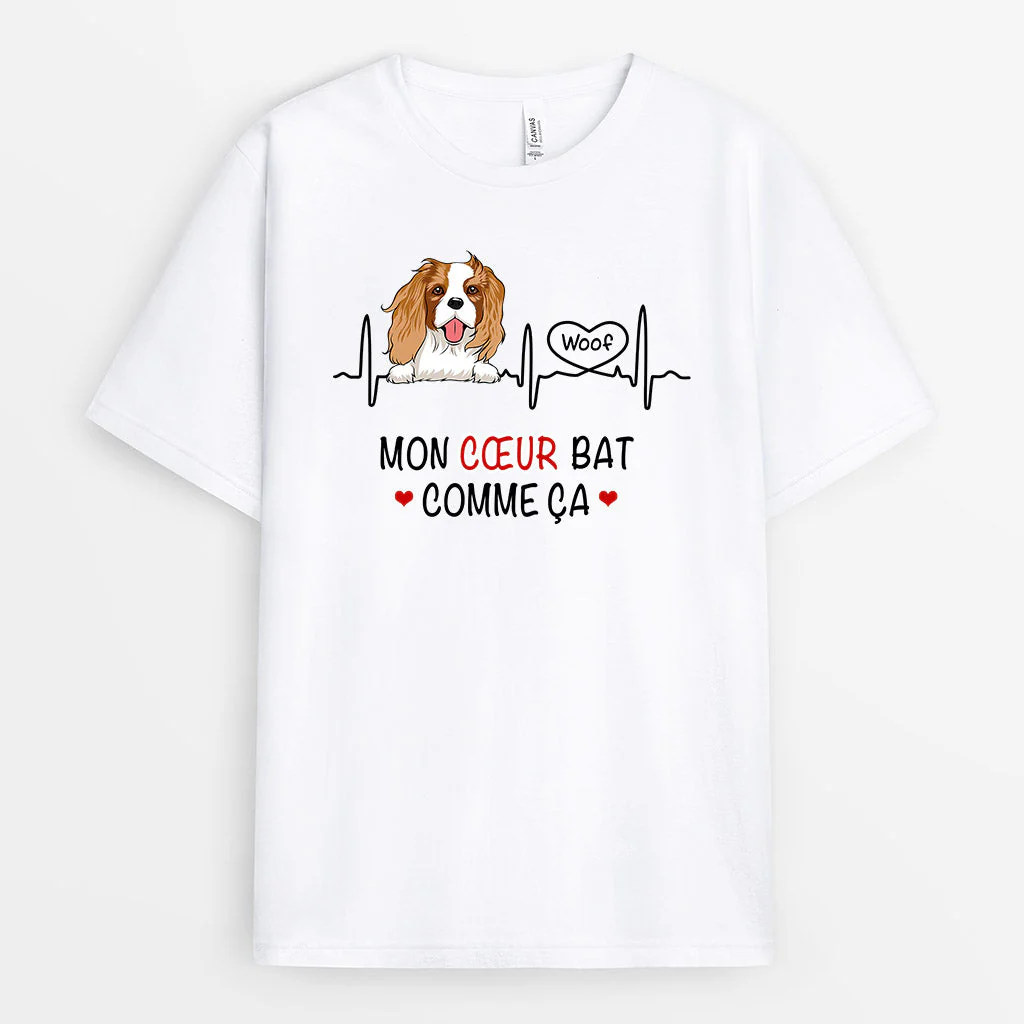 T-shirt Mon Cœur Bat Comme Ça Personnalisé
