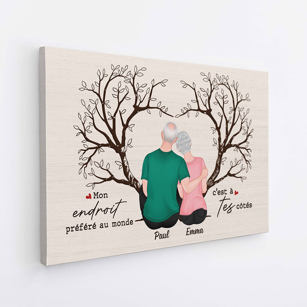 Toile Personnalisée Couple - Mon Endroit Préféré Au Monde - Image 2