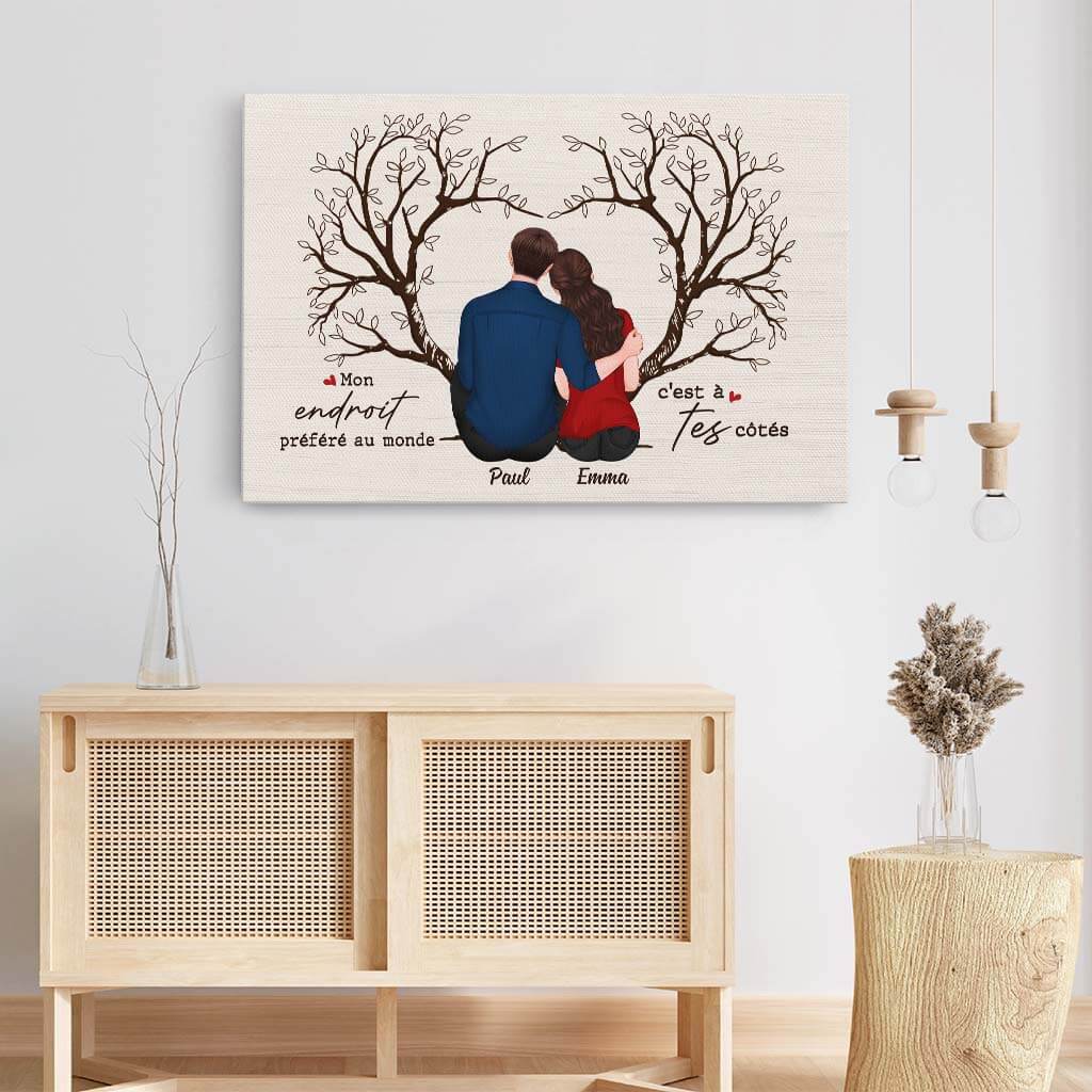 Toile Personnalisée Couple - Mon Endroit Préféré Au Monde - Image 3