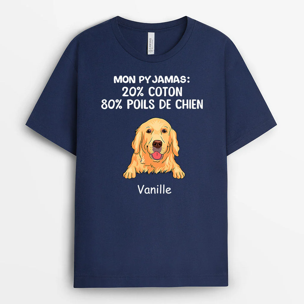 20 Coton 80 Poils De Chien Avec Dessin - T-shirt Personnalisé Chien
