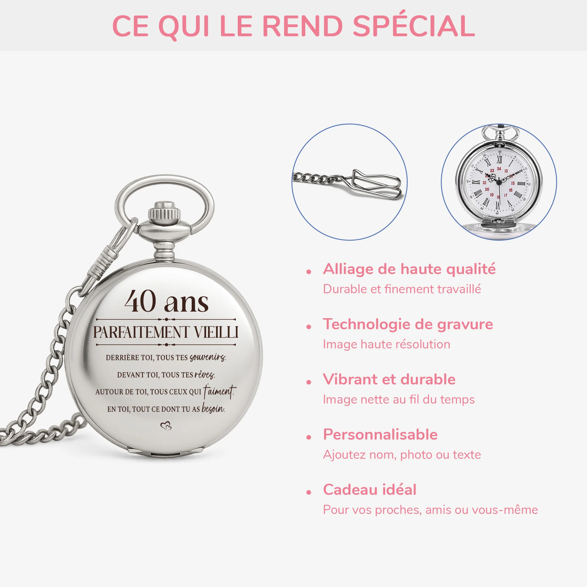 Montre De Poche Personnalisable Pour Anniversaire - Parfaitement Vieilli - Image 4